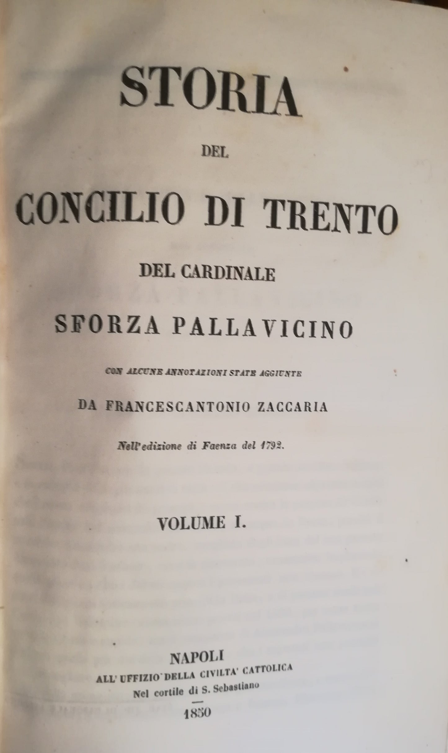 Storia del Concilio di Trento. I. II. - copertina