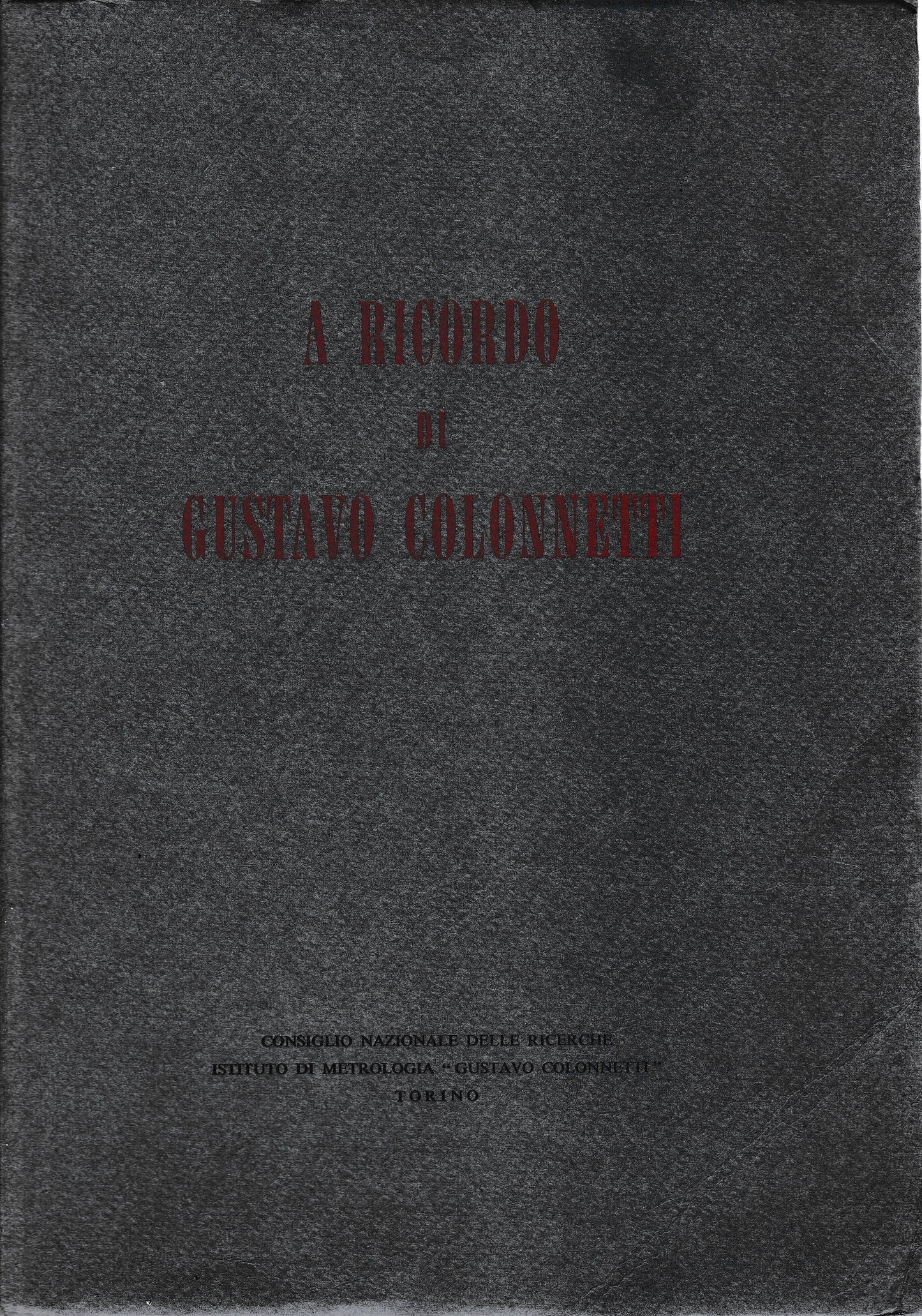 A ricordo di Gustavo Colonnetti - copertina