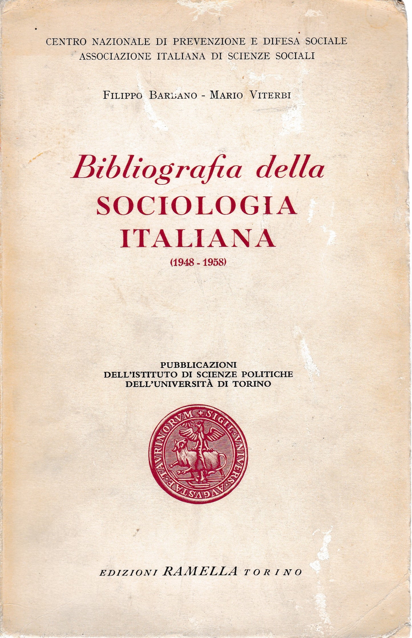 Bibliografia della sociologia italiana (1948-1958) - copertina