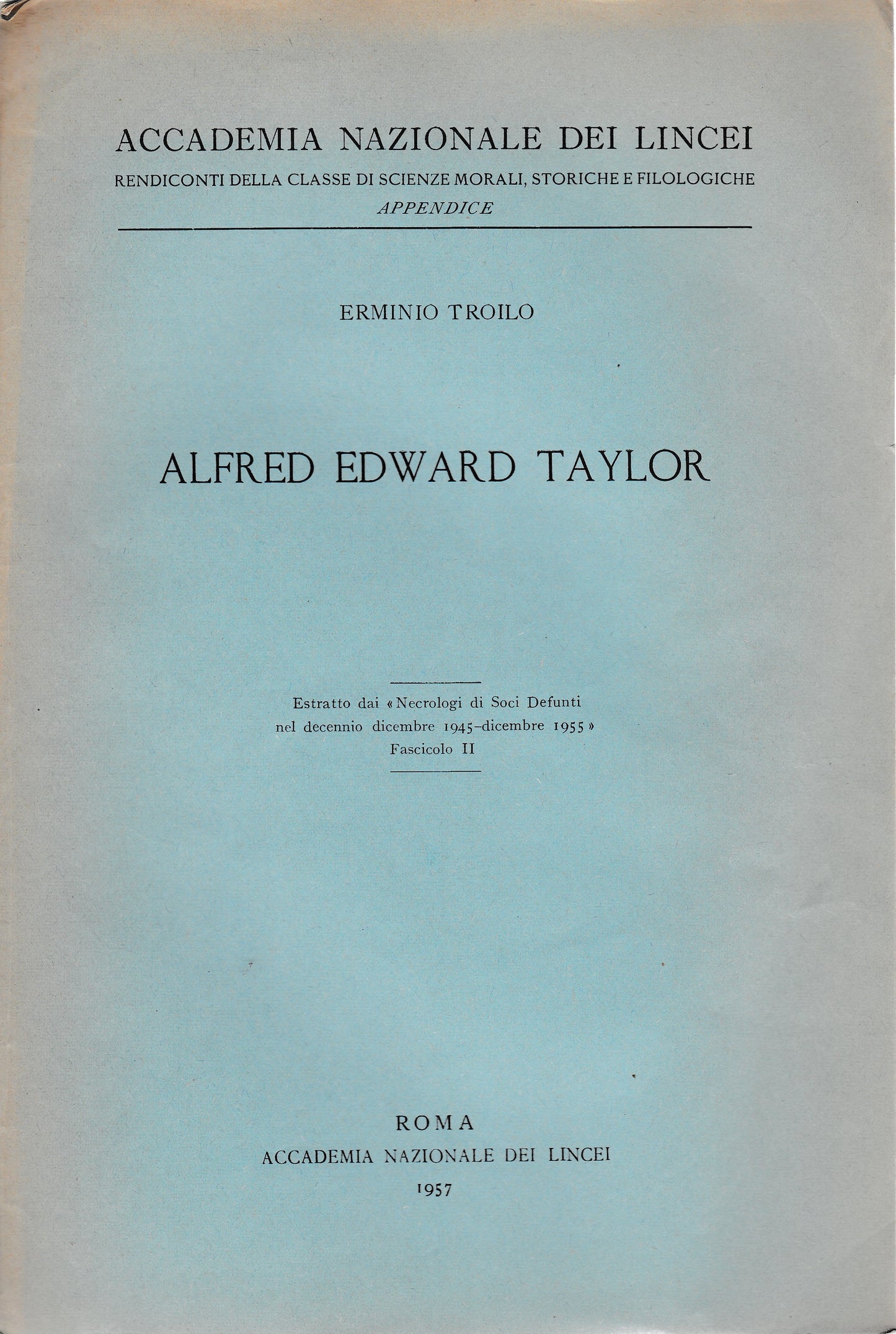 Alfred Edward Taylor - copertina