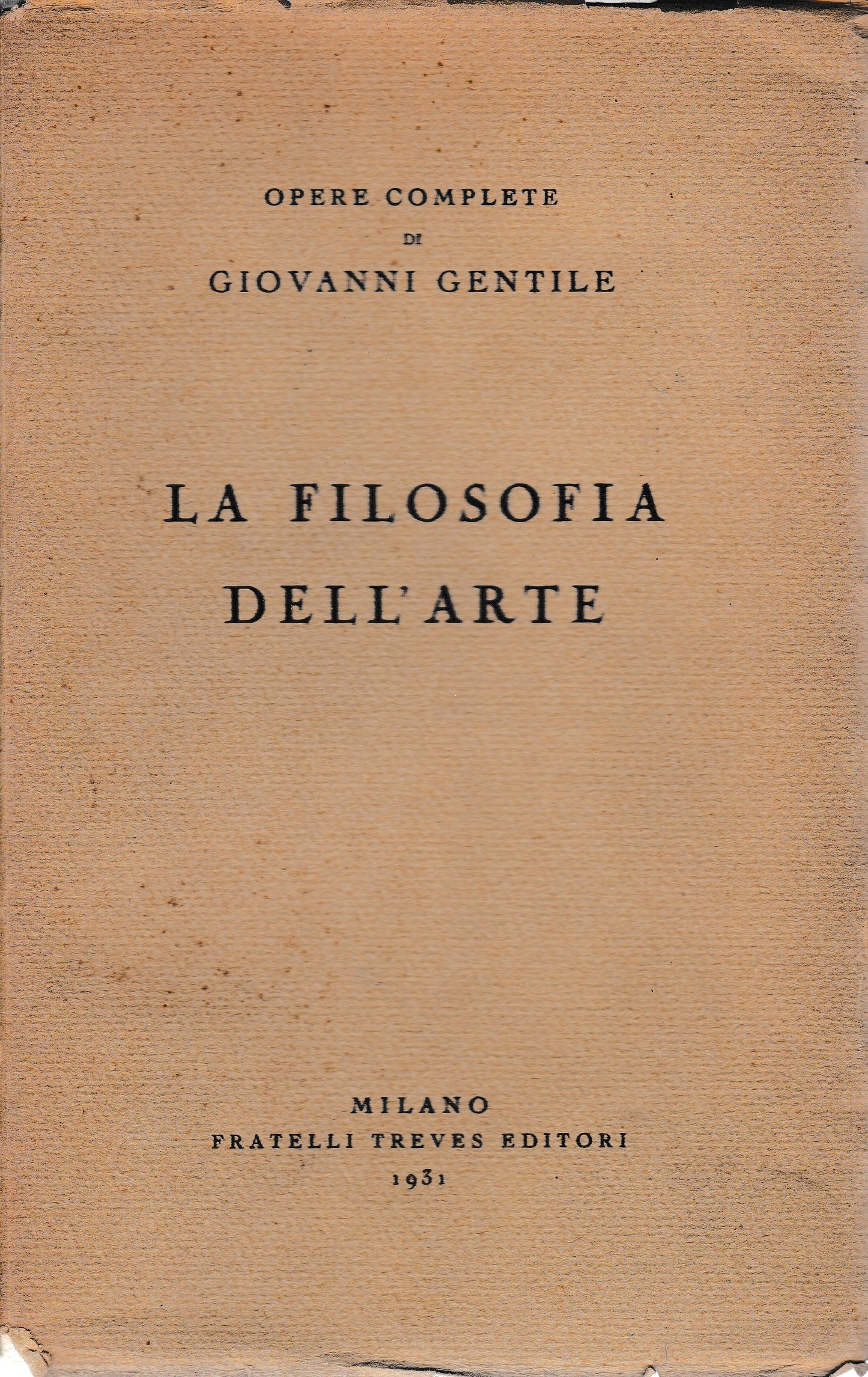 La filosofia dell'arte - copertina
