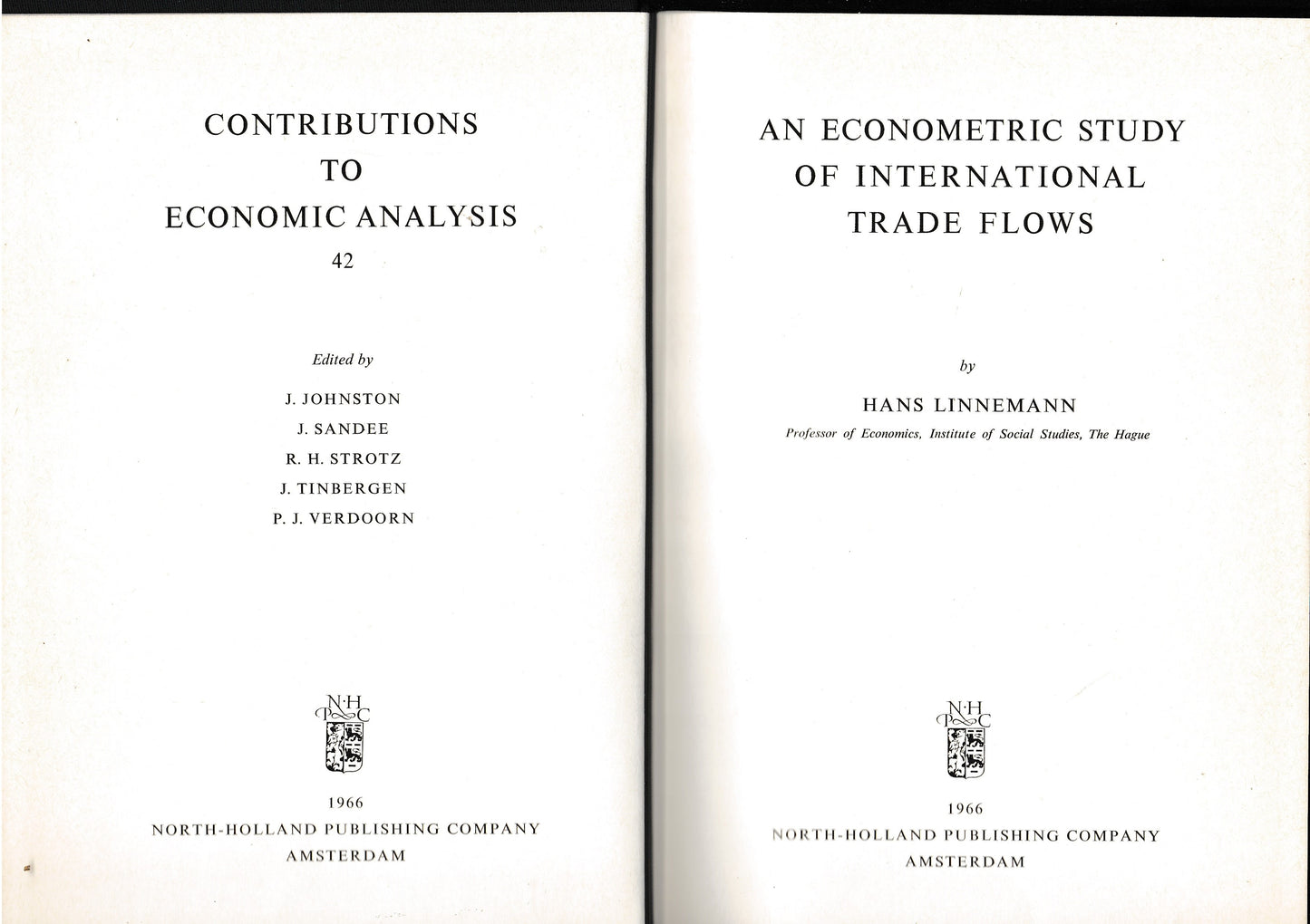 An econometric study of international trade flows - copertina