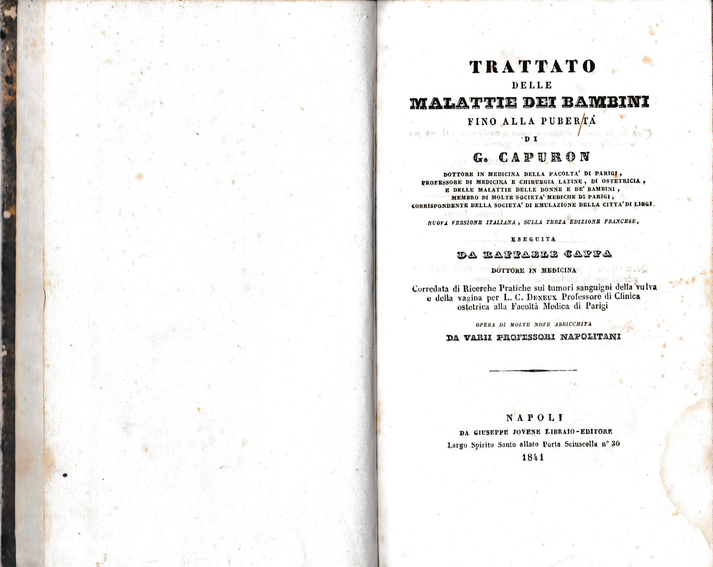 Trattato delle malattie dei bambini fino alla pubertà. Parte II - copertina