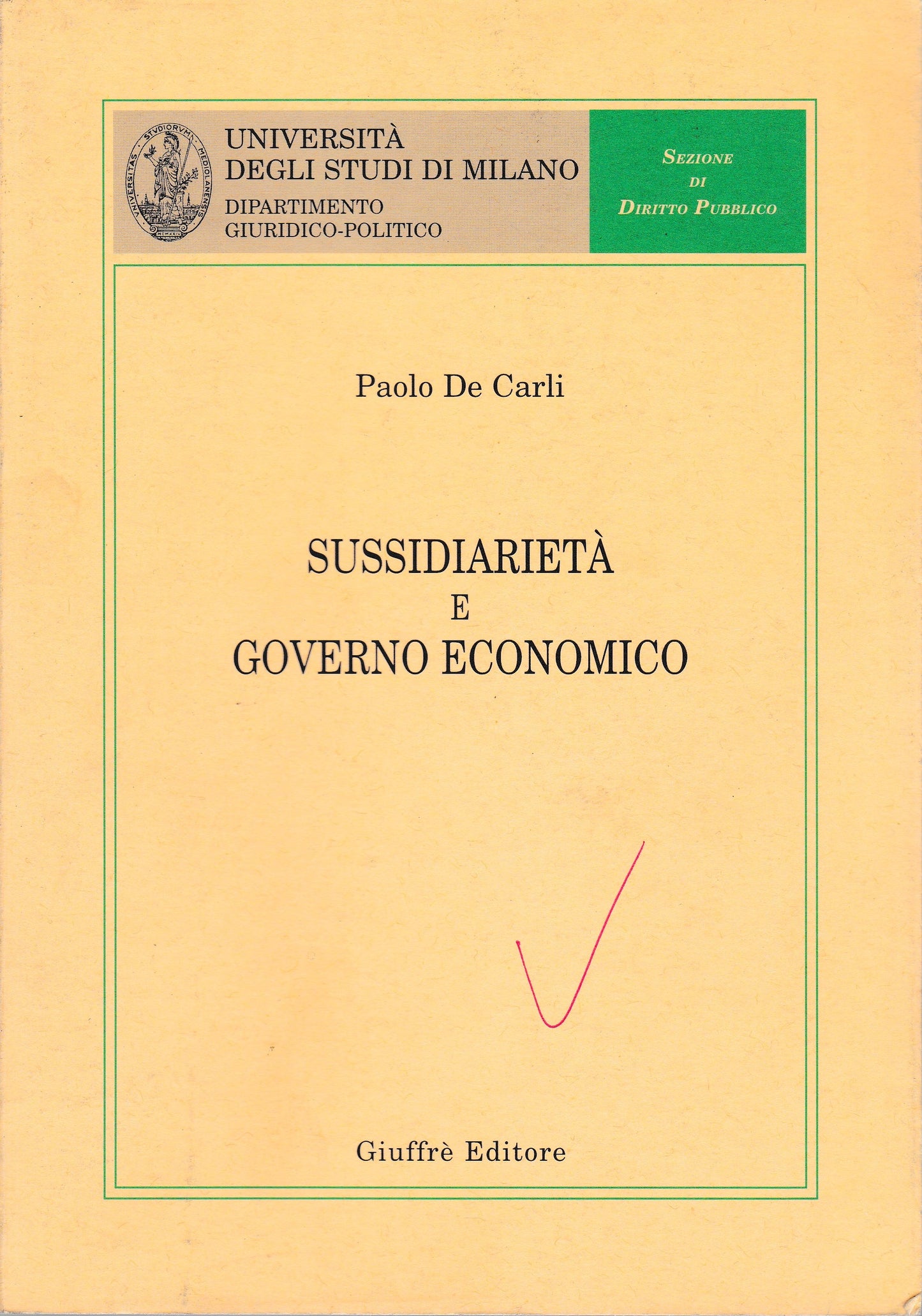 Sussidiarietà e governo economico - copertina