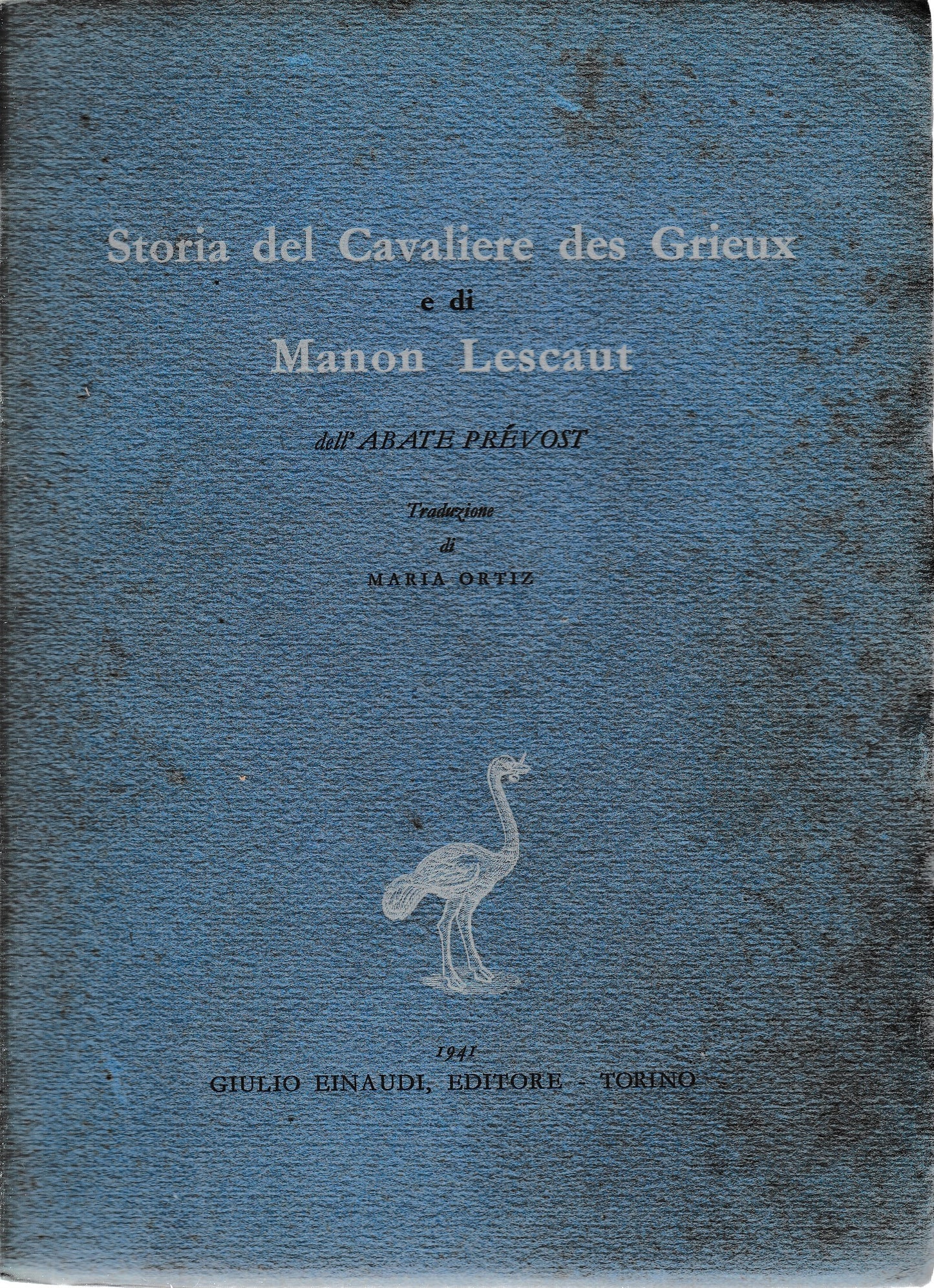 Storia del Cavaliere des Grieux e di Manon Lescaut - copertina