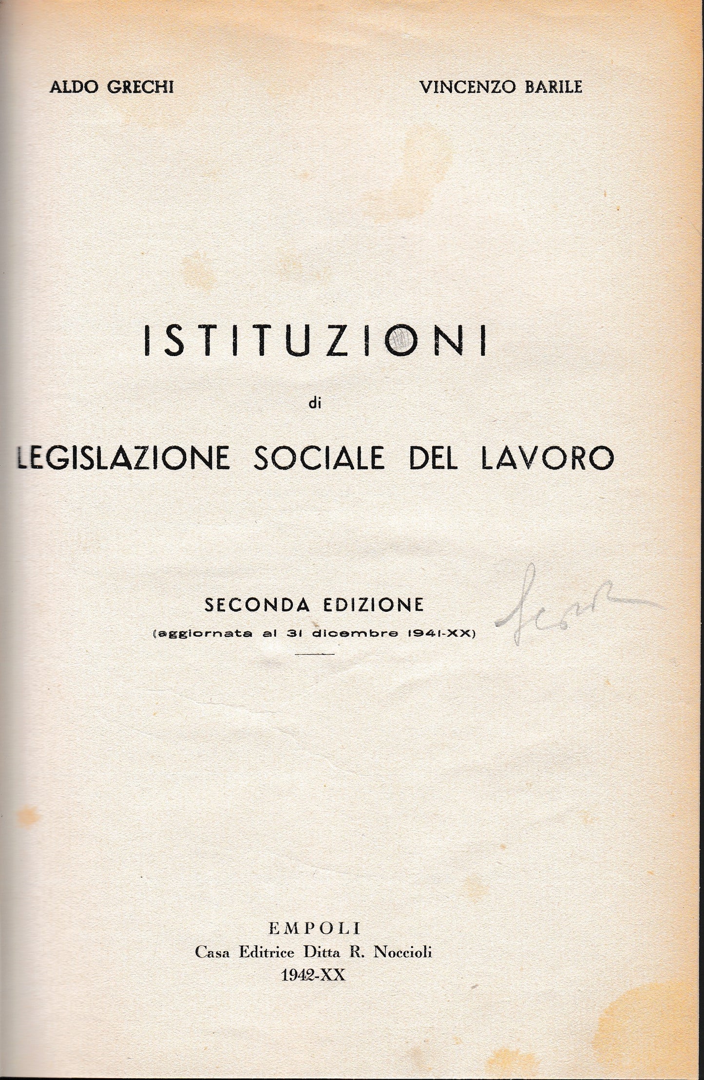 Istituzioni di legislazione sociale del lavoro - copertina