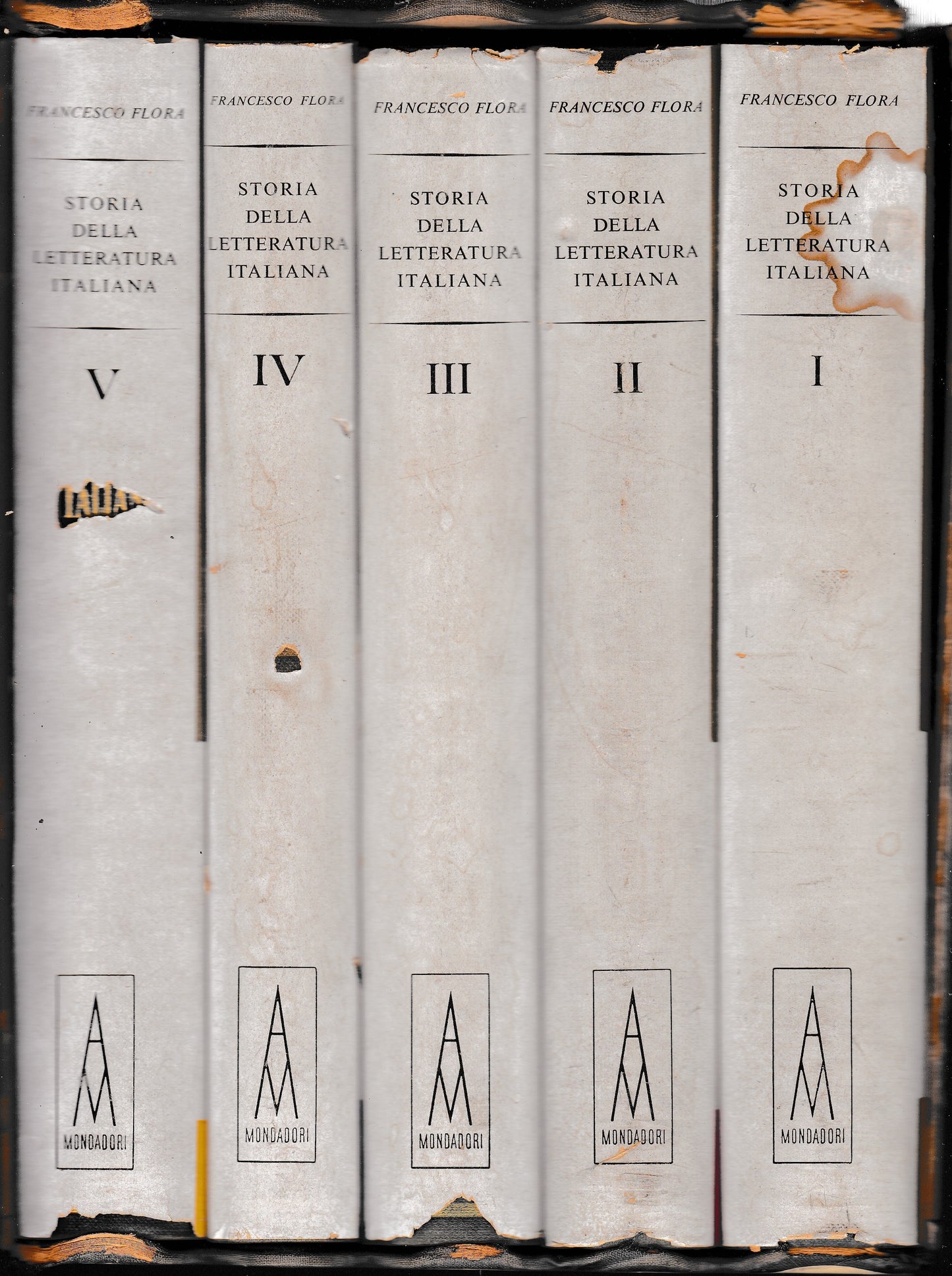 Storia della letteratura italiana 5 volumi - copertina