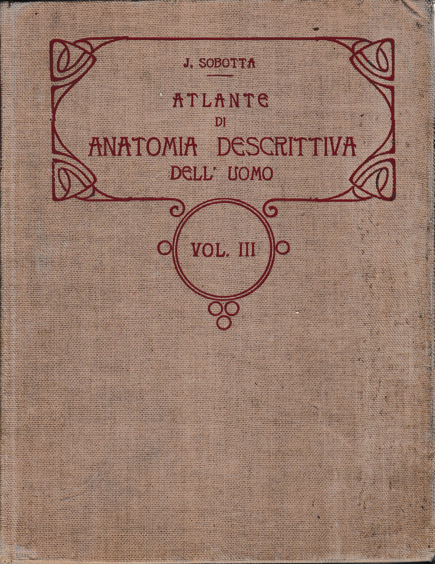 Atlante di Anatomia Descrittiva del'Uomo 3° vol. - copertina
