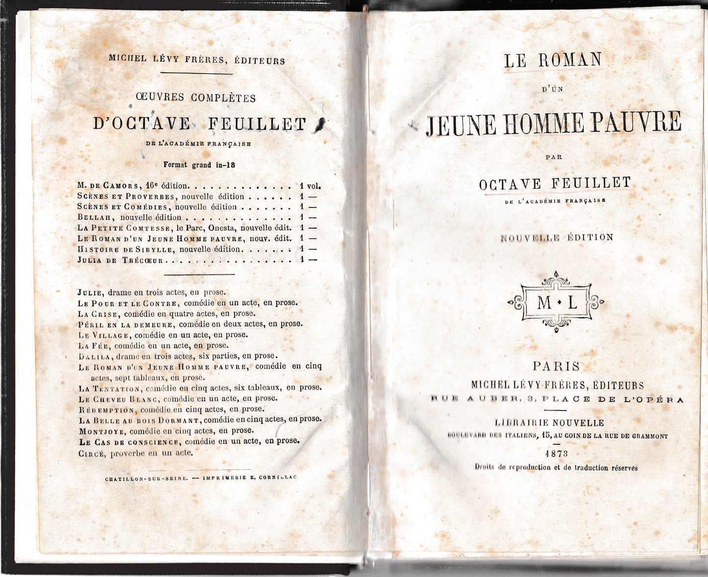 Le Roman d'un jeune homme pauvre - copertina