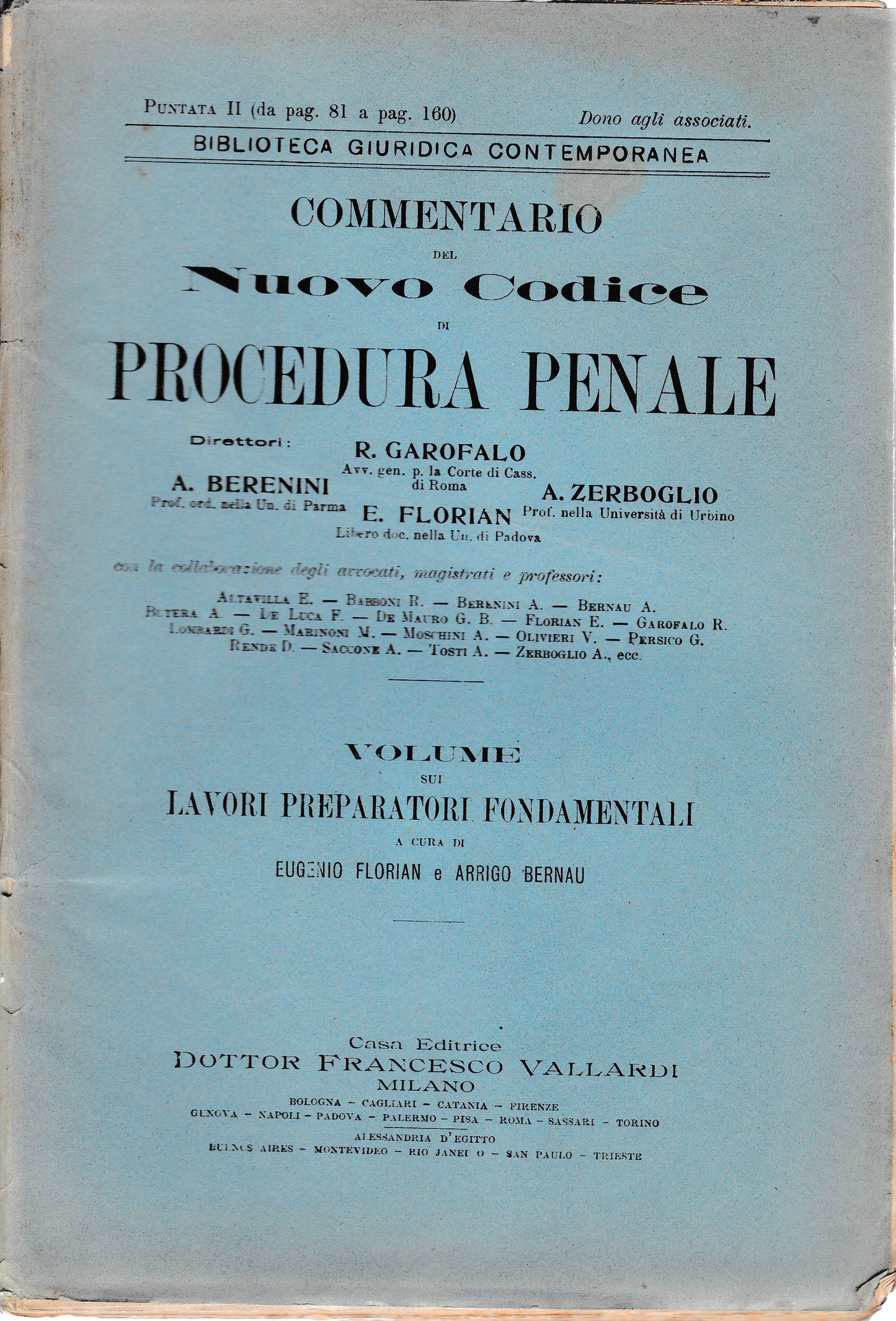 Commentario del Nuovo Codice di procedura penale. Puntata II (da pag. 81 a pag. 160) - copertina