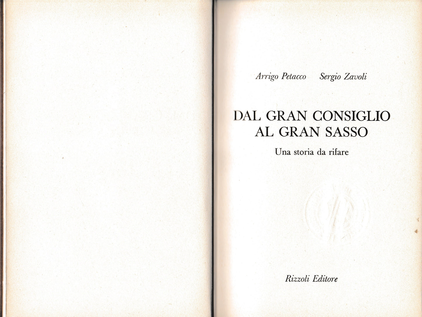 Dal gran consiglio al Gran Sasso. Una storia da rifare - copertina