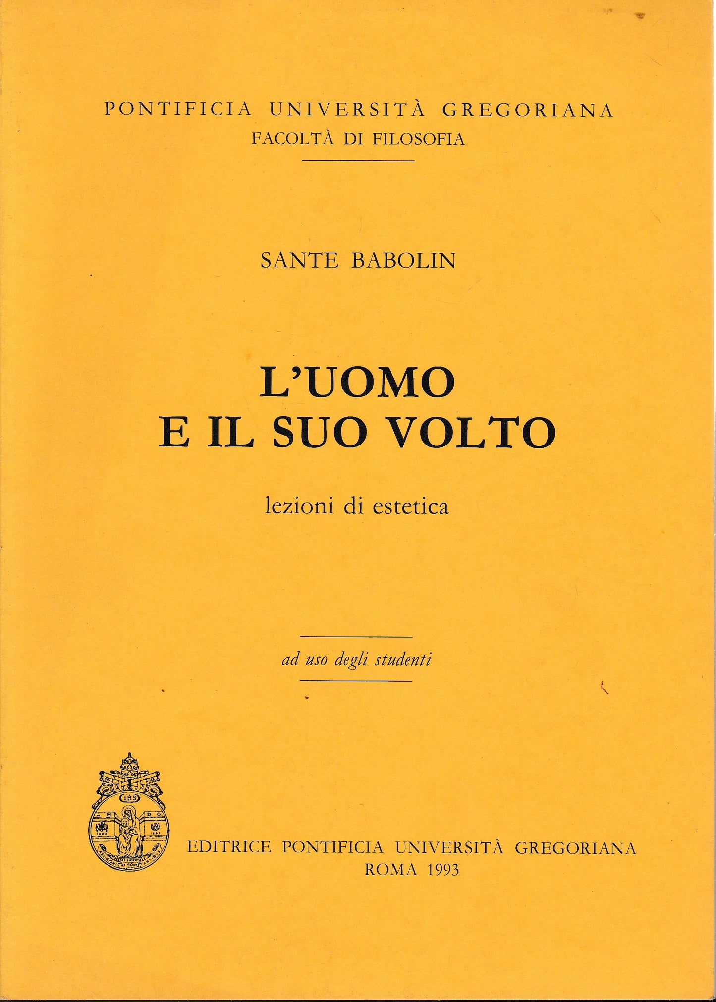 L'uomo e il suo volto. Lezioni di estetica - copertina