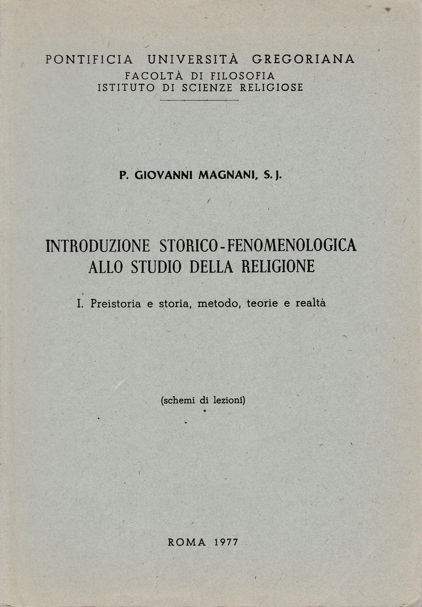 Introduzione storico-fenomenologica allo studio della religione - copertina