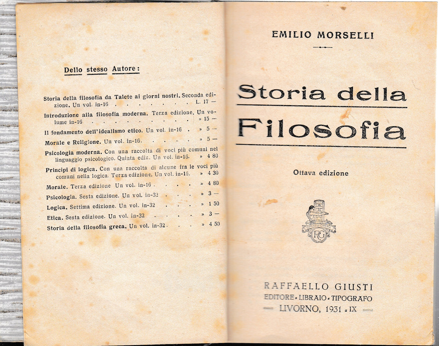 Storia della filosofia - copertina