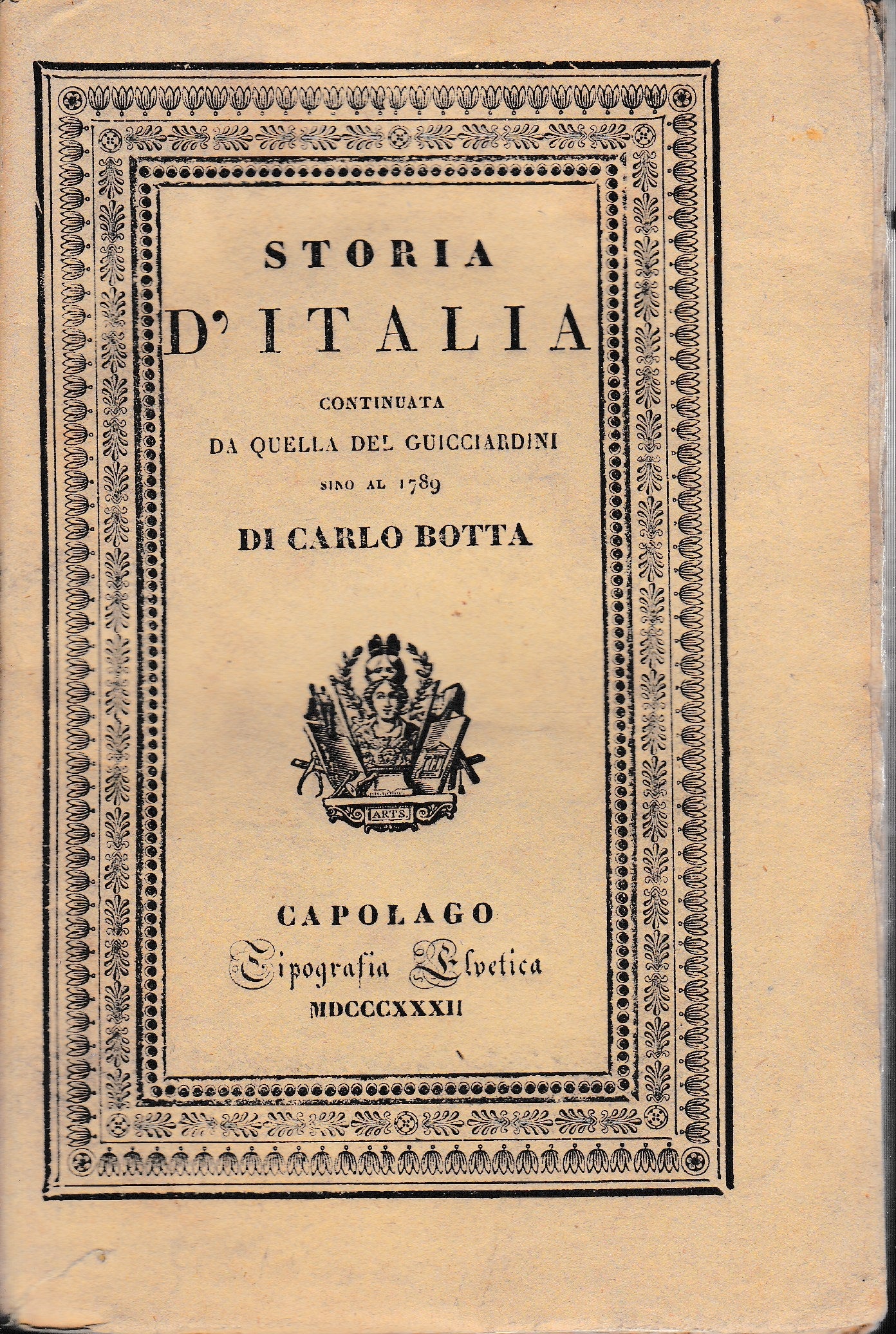 Storia d'Italia continuata da quella del Guicciardini sino al 1789. Tomo V. - copertina