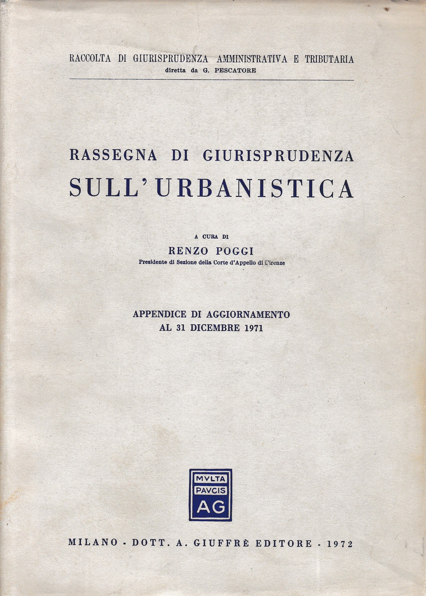 Rassegna di giurisprudenza sull'urbanistica - copertina