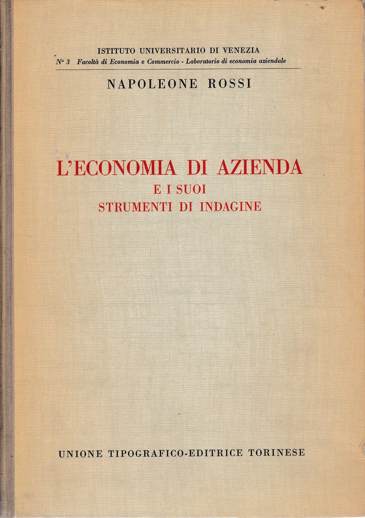 L'economia di azienda e i suoi strumenti di indagine - copertina