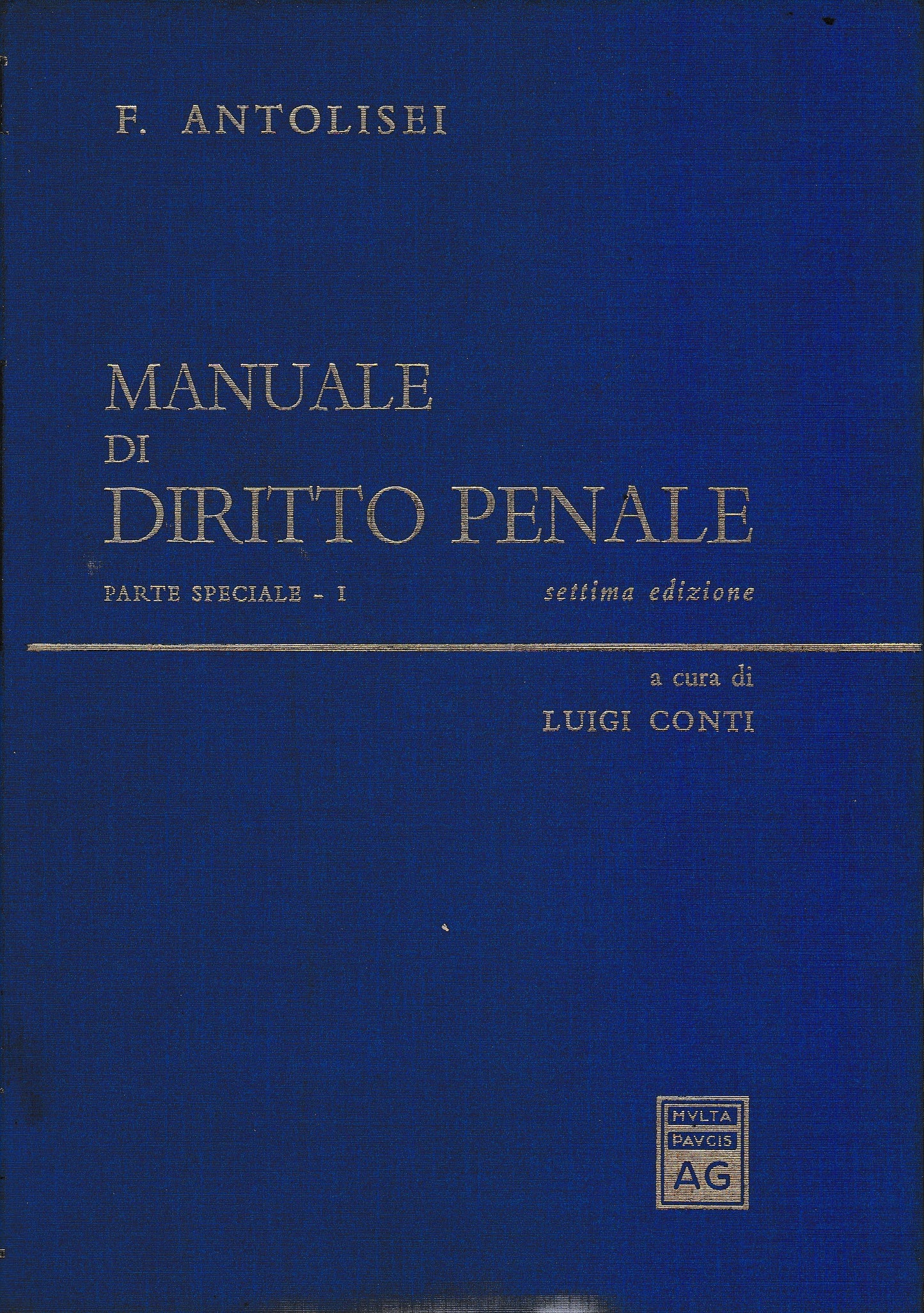 Manuale di diritto penale. Parte speciale - 1 - copertina