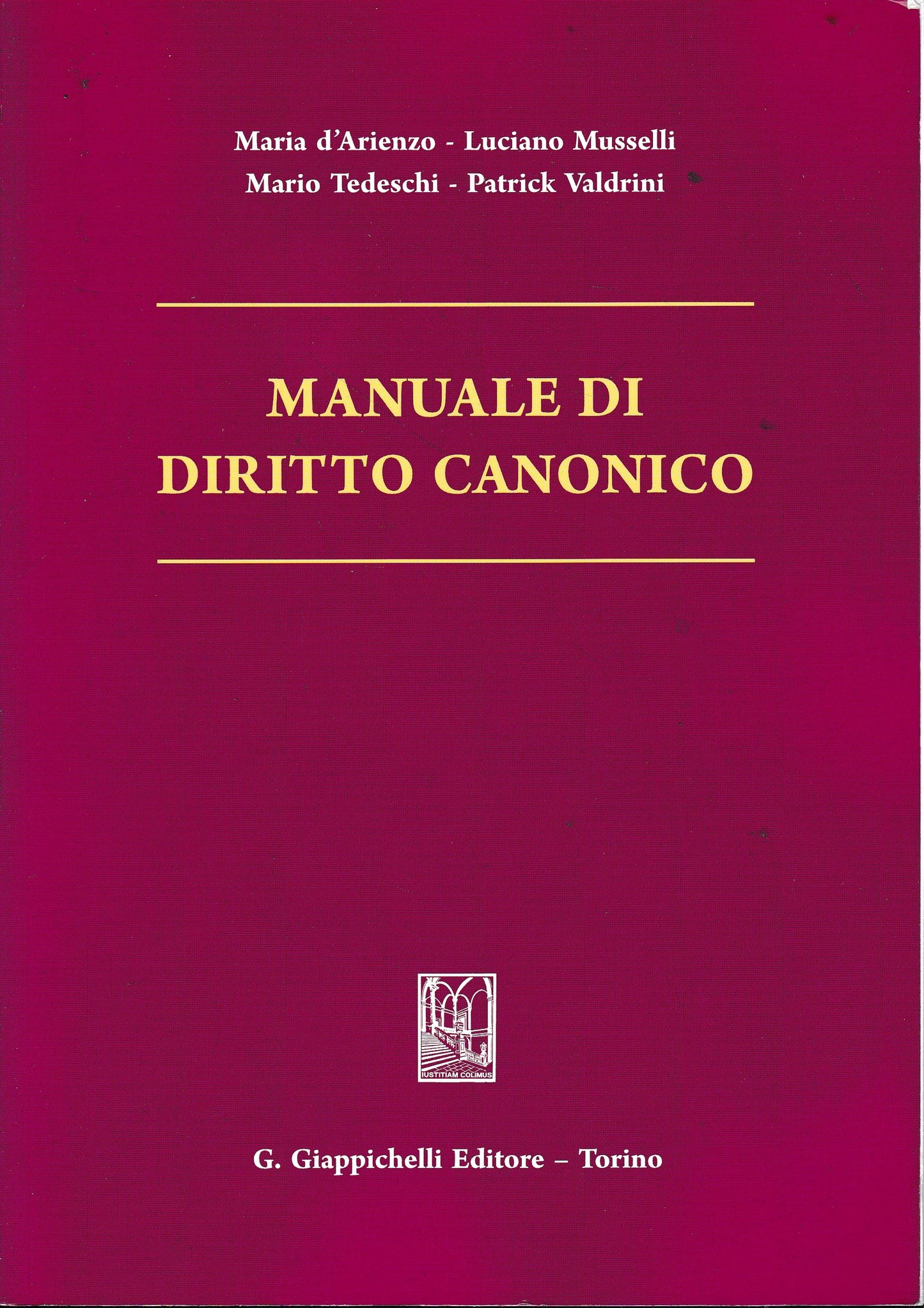 Manuale di diritto canonico - copertina