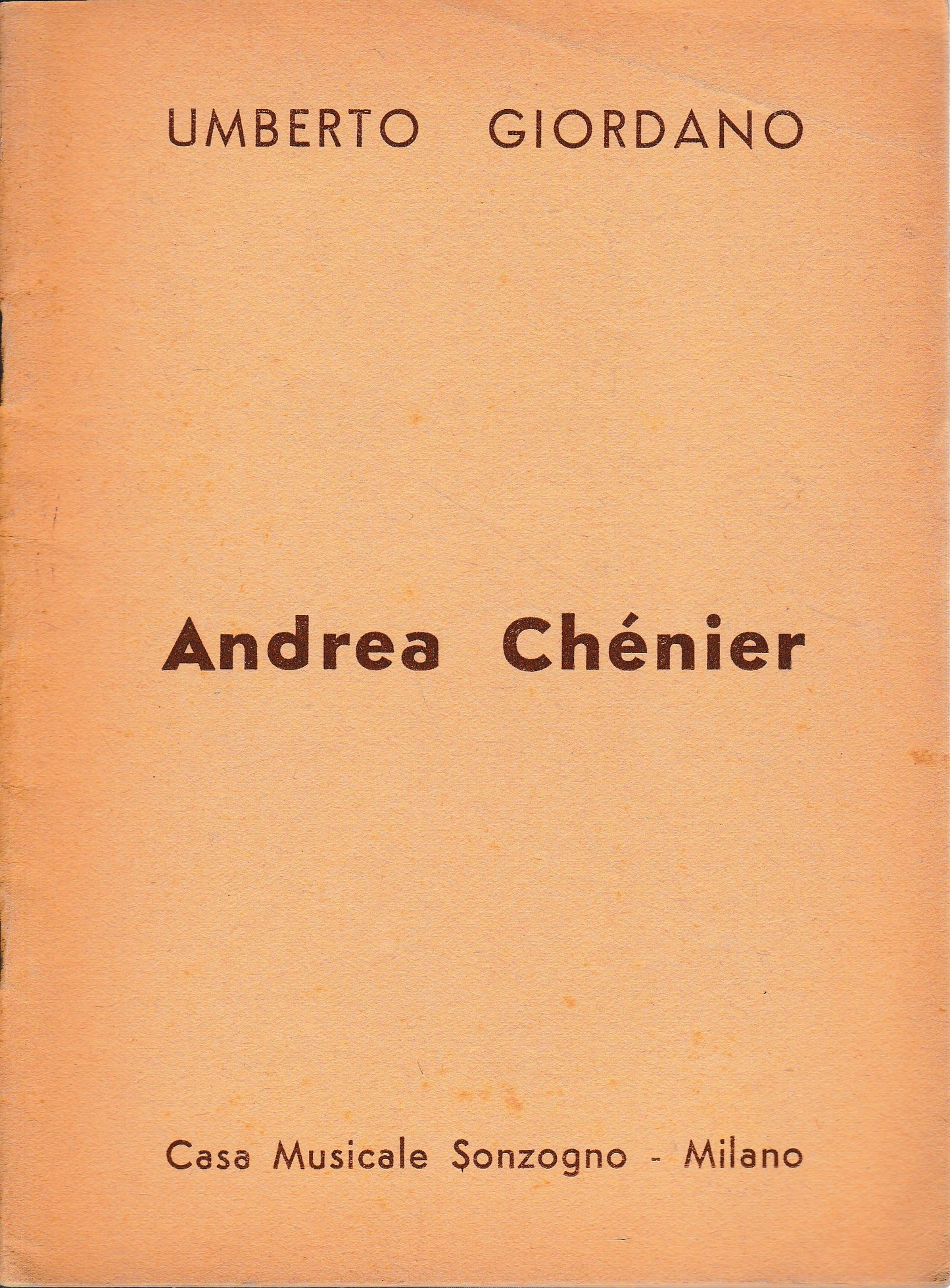 Andrea Chénier. Commedia in quattro atti - copertina
