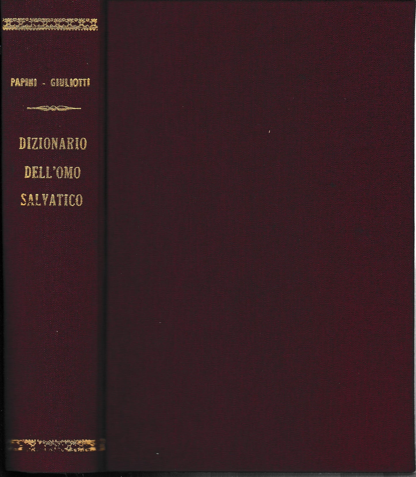 Dizionario dell'omo salvatico, volume primo (A - B) - copertina