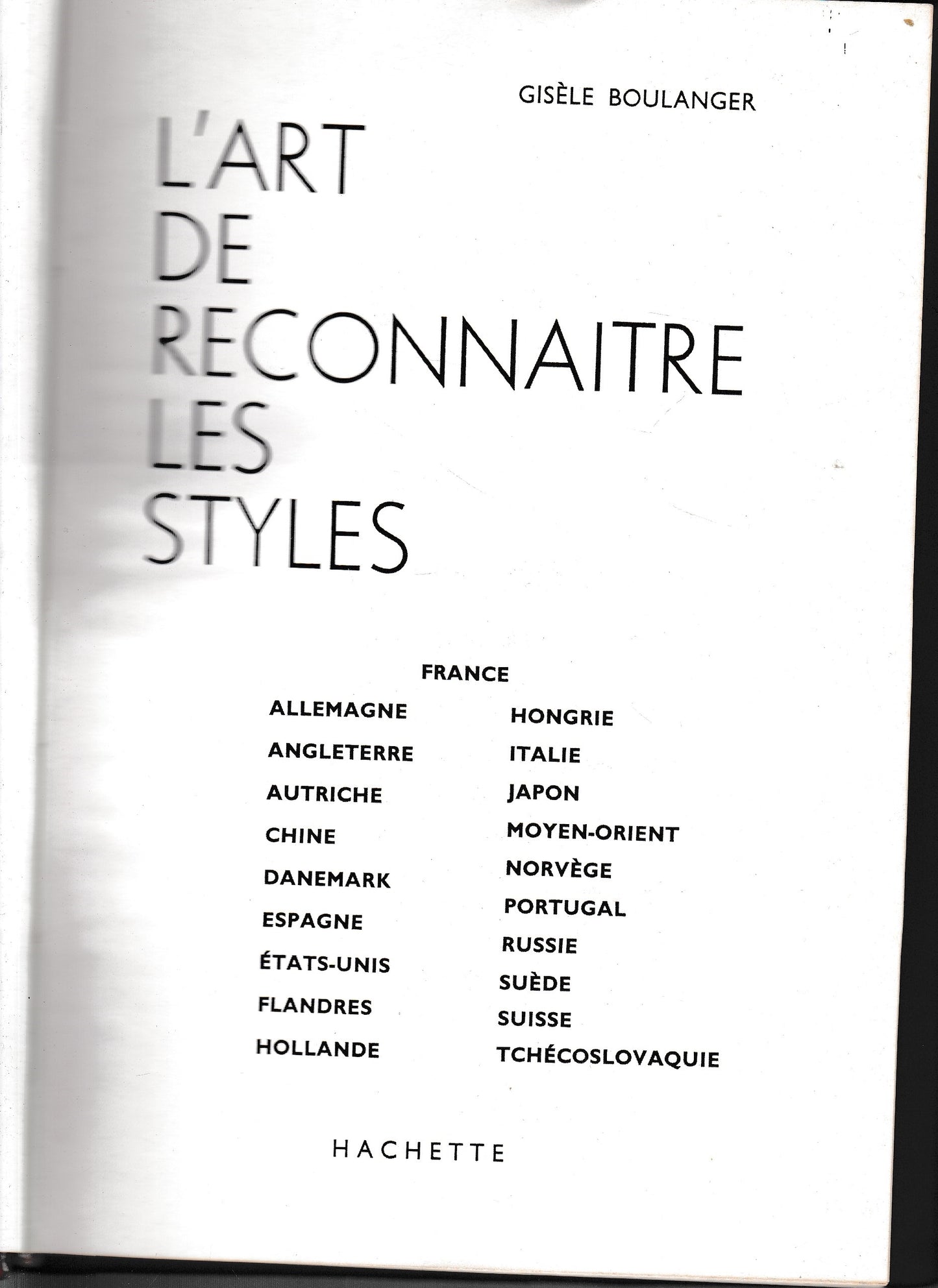 L'art de reconnaitre les styles - copertina