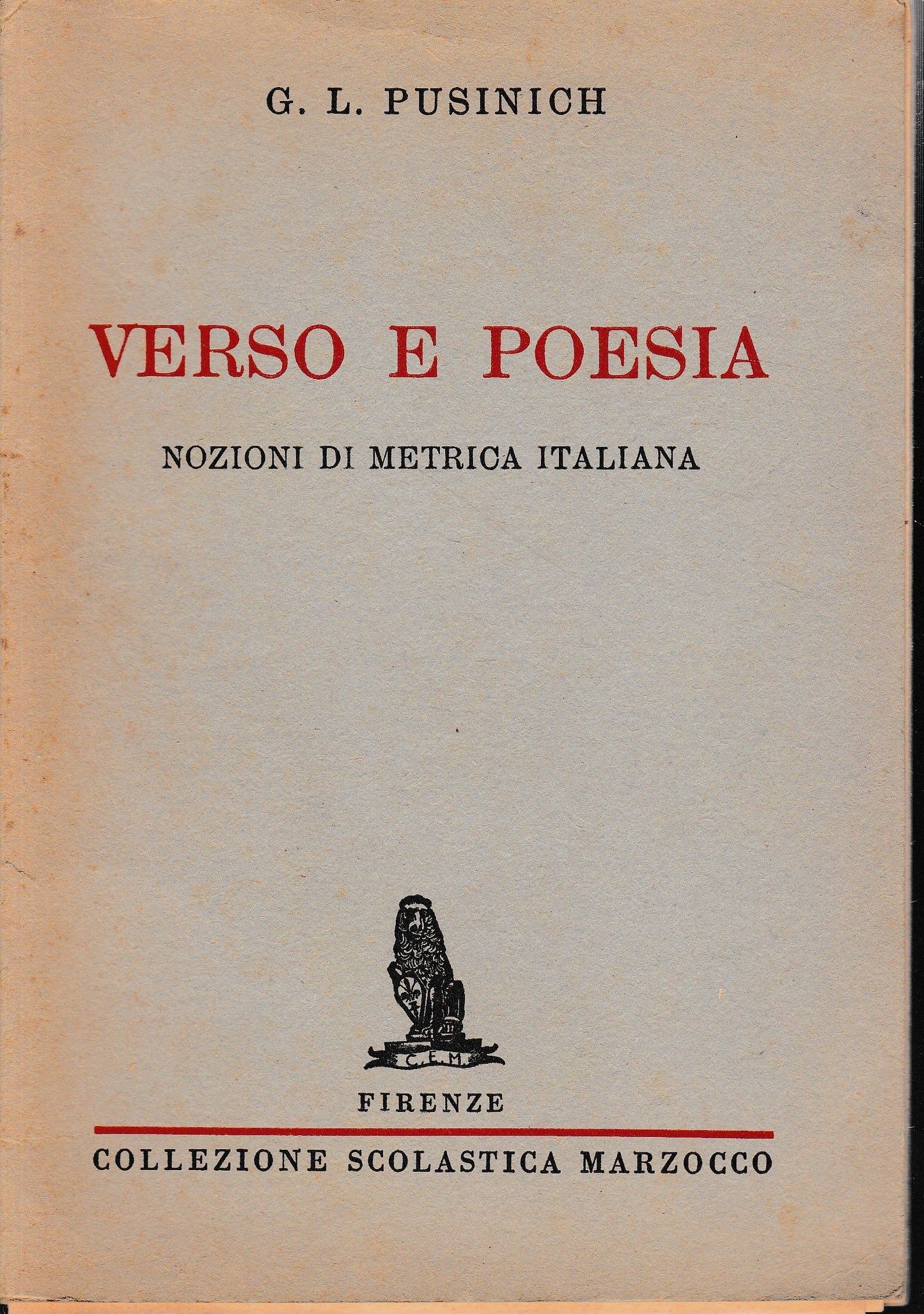 Verso e poesia. Nozioni di metrica italiana - copertina