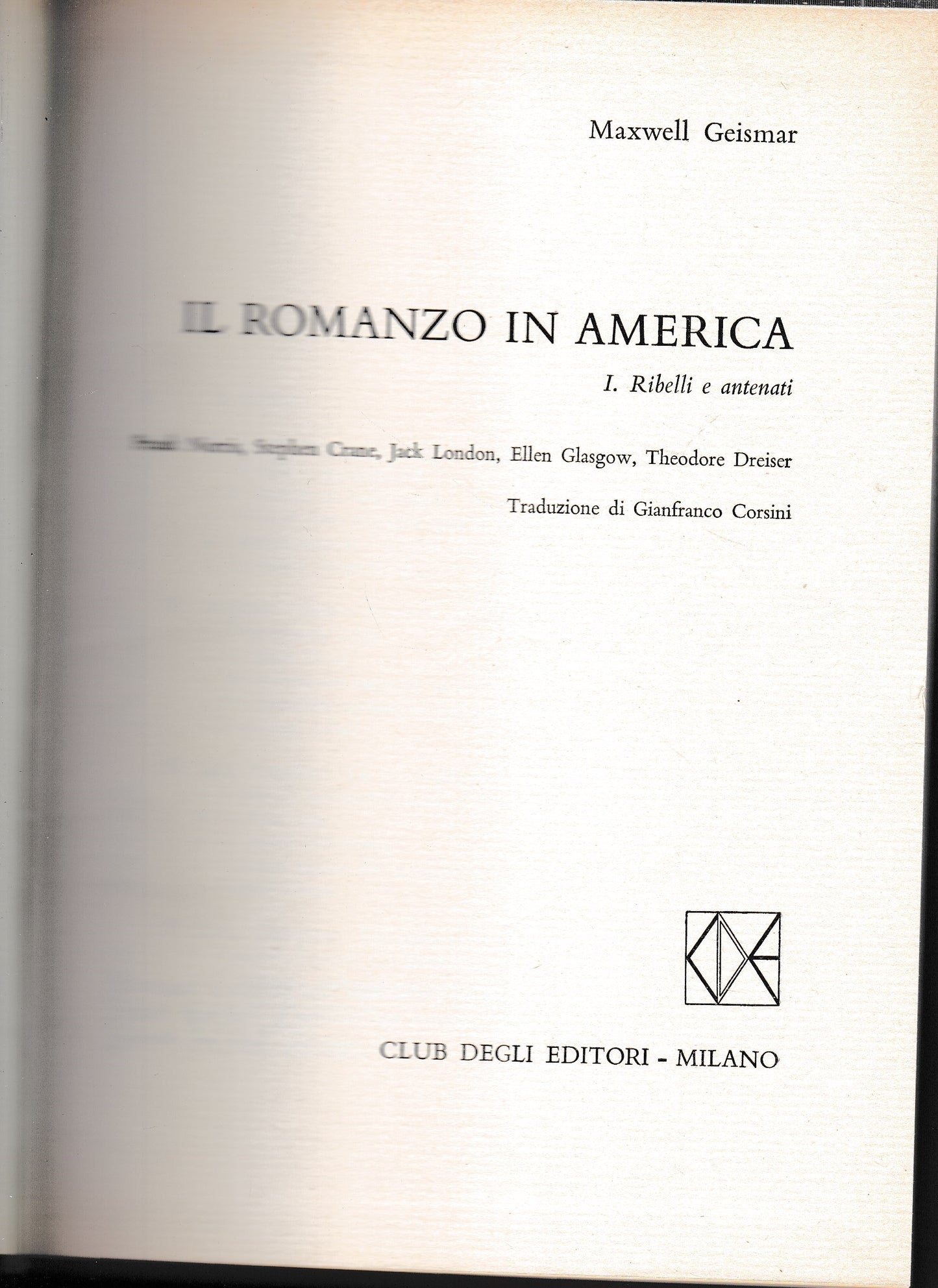 Il romanzo in America. Primo volume - copertina