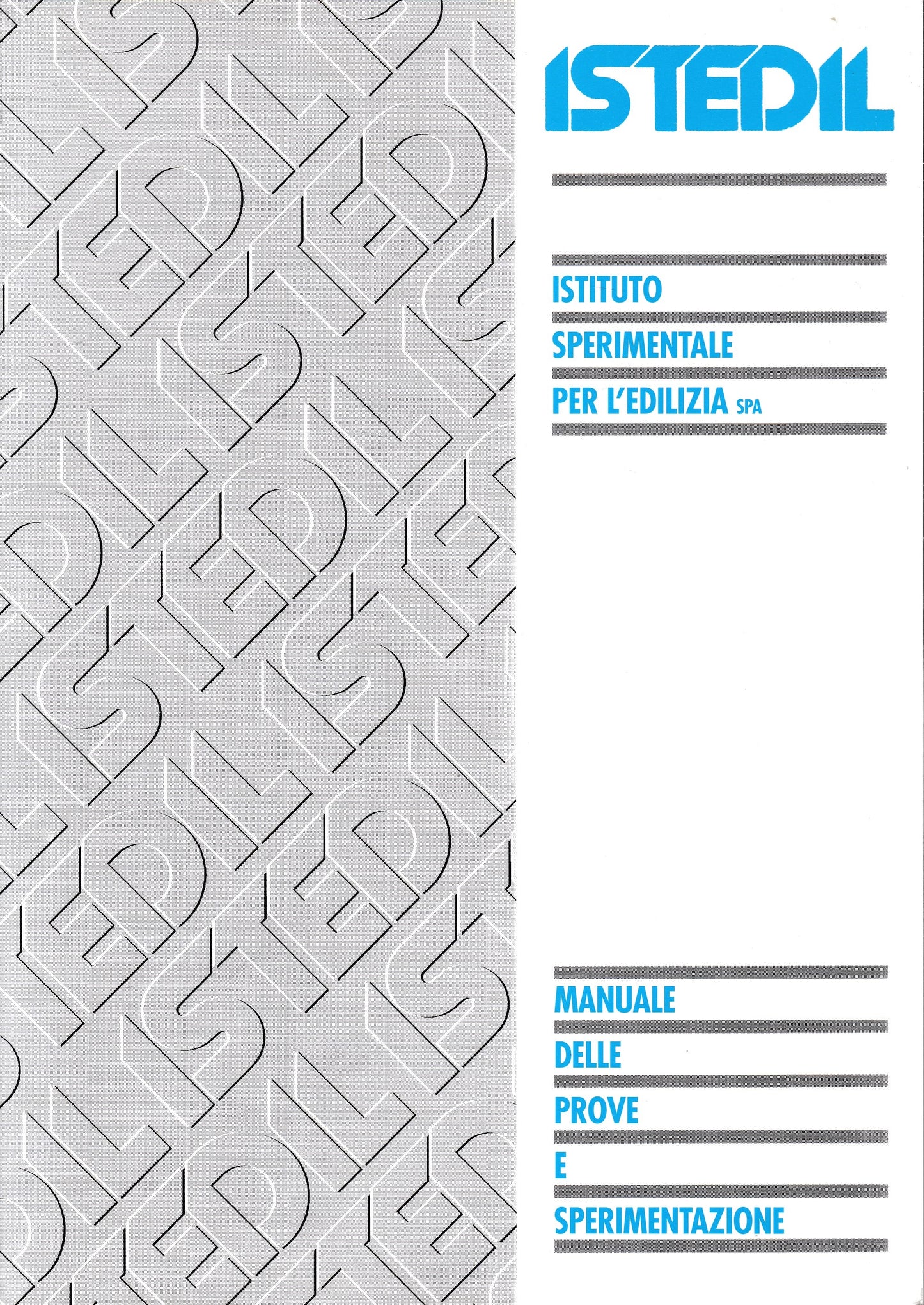 Manuale delle prove e sperimentazione - copertina