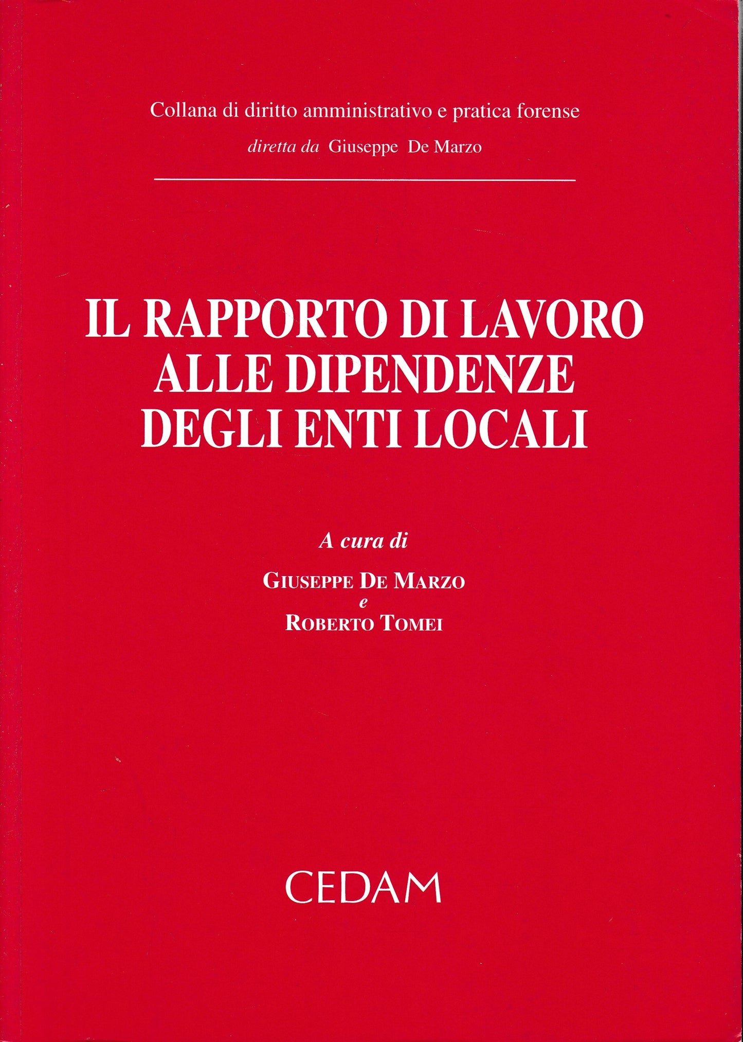 Il rapporto di lavoro alle dipendenze degli enti locali - copertina