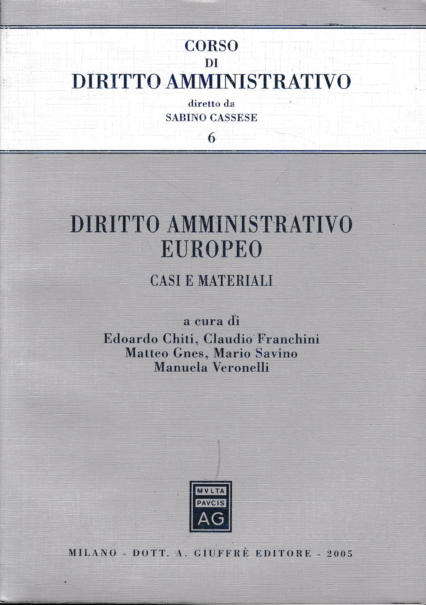 Diritto amministrativo europeo. Casi e materiali - copertina