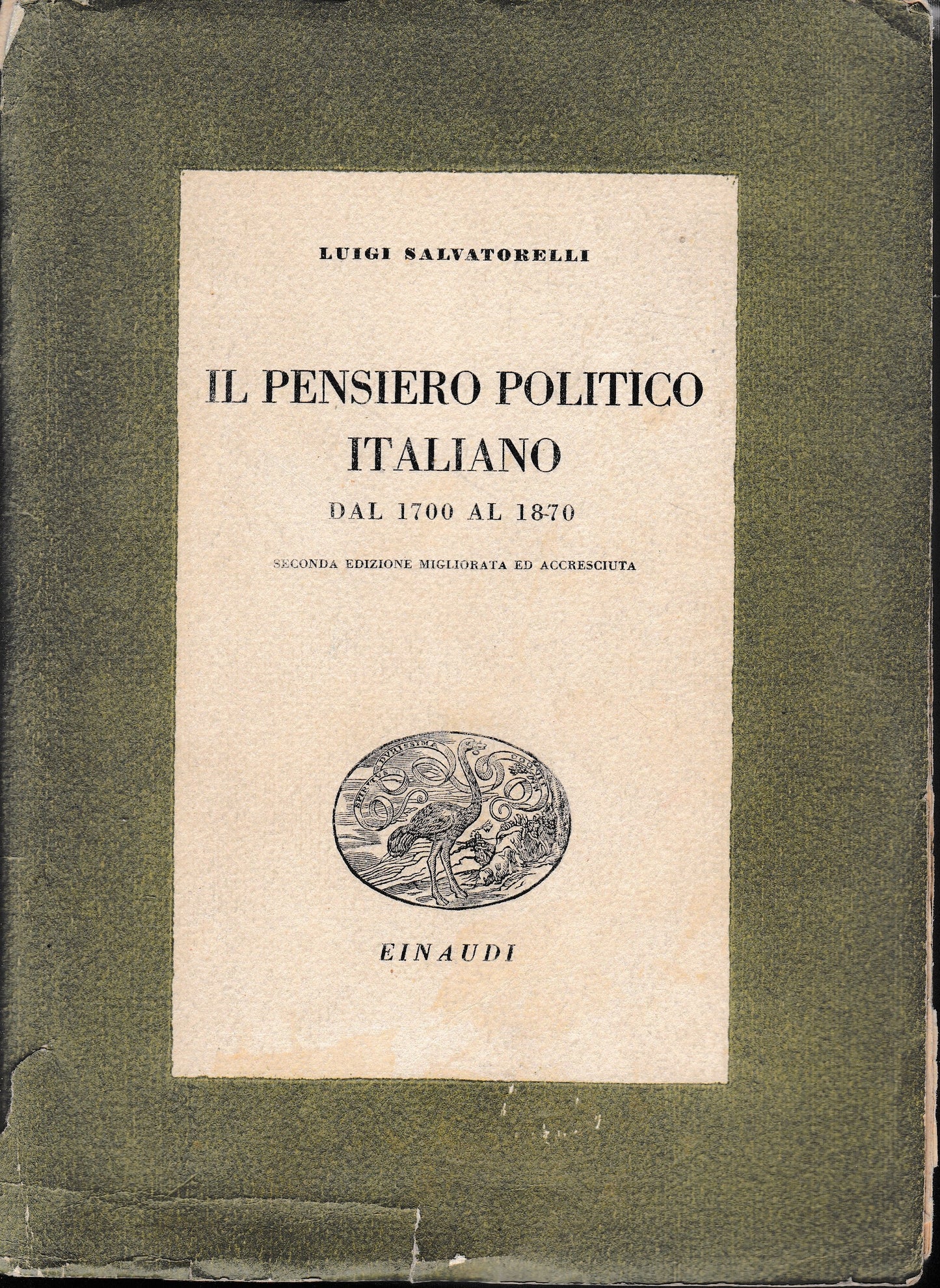 Il pensiero politico italiano dal 1700 al 1870 - copertina