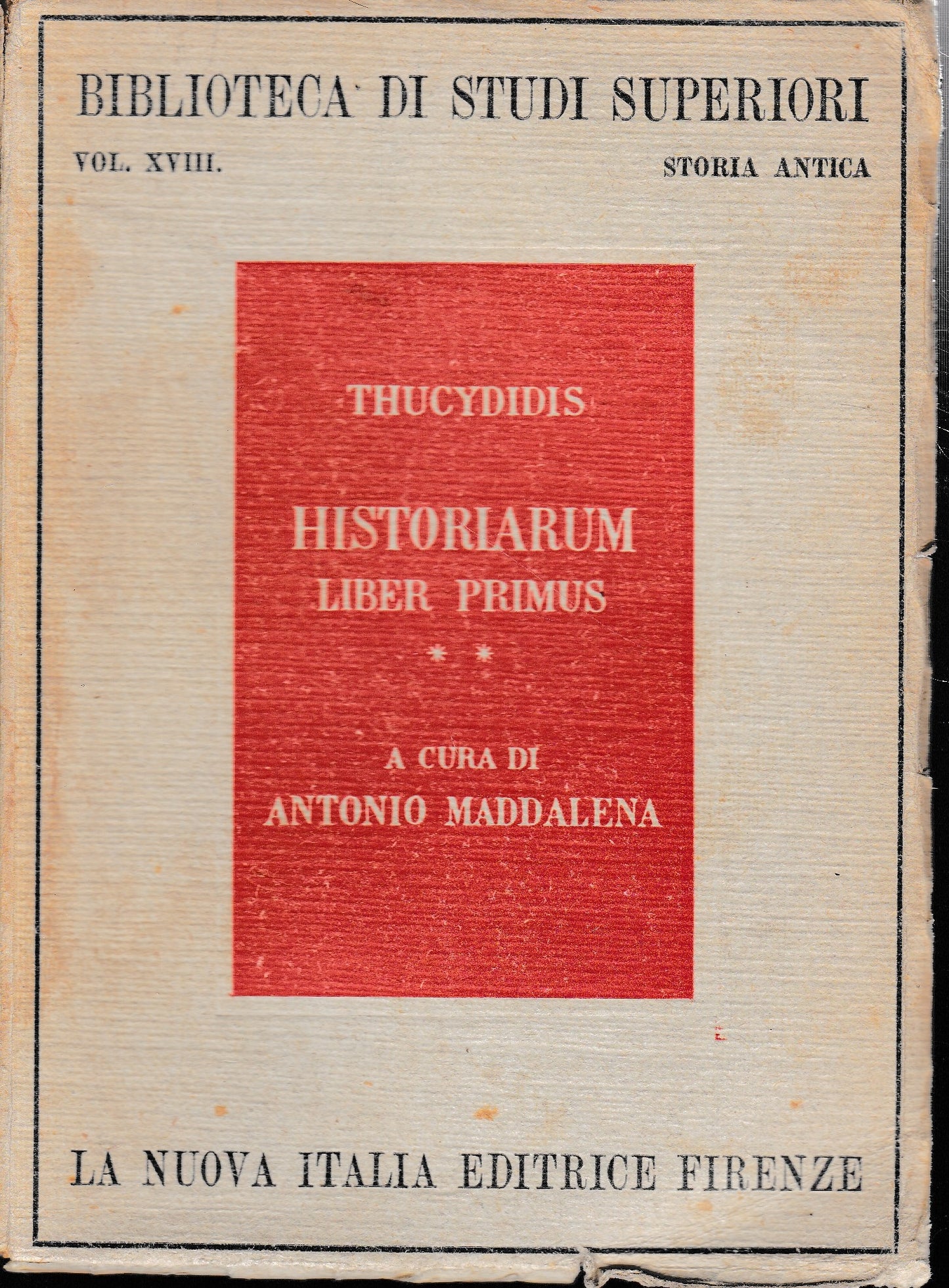 Historiarum. Liber primus, tomo II. Testo in Italiano e Greco - copertina