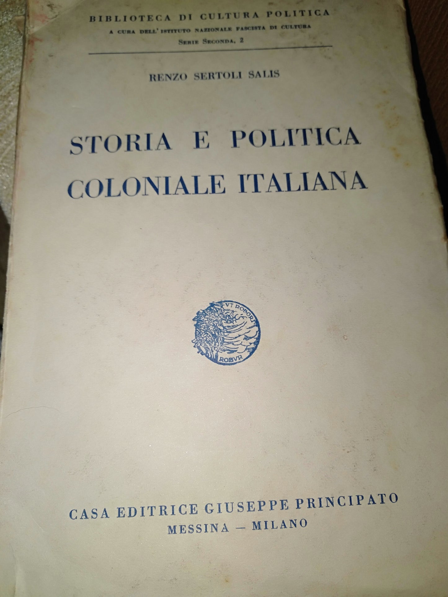 Storia e politica coloniale italiana - copertina