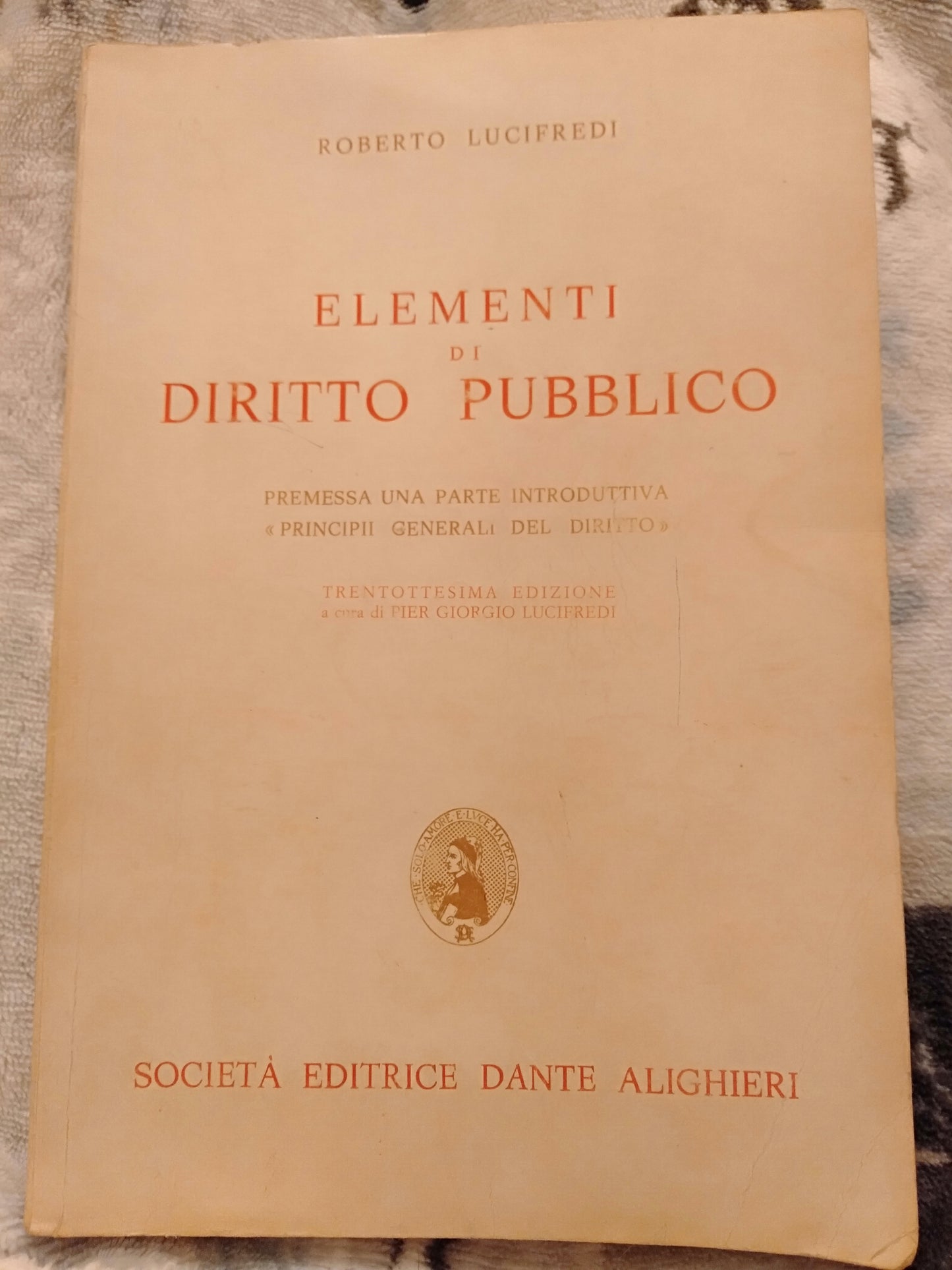 Elementi di diritto pubblico premessa una parte introduttiva e principi generali del diritto - copertina