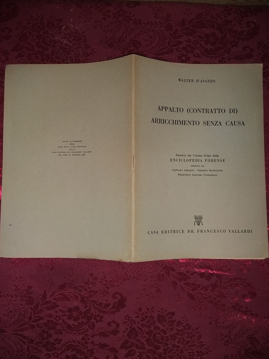 Appalto (contratto di) arricchimento senza causa - copertina
