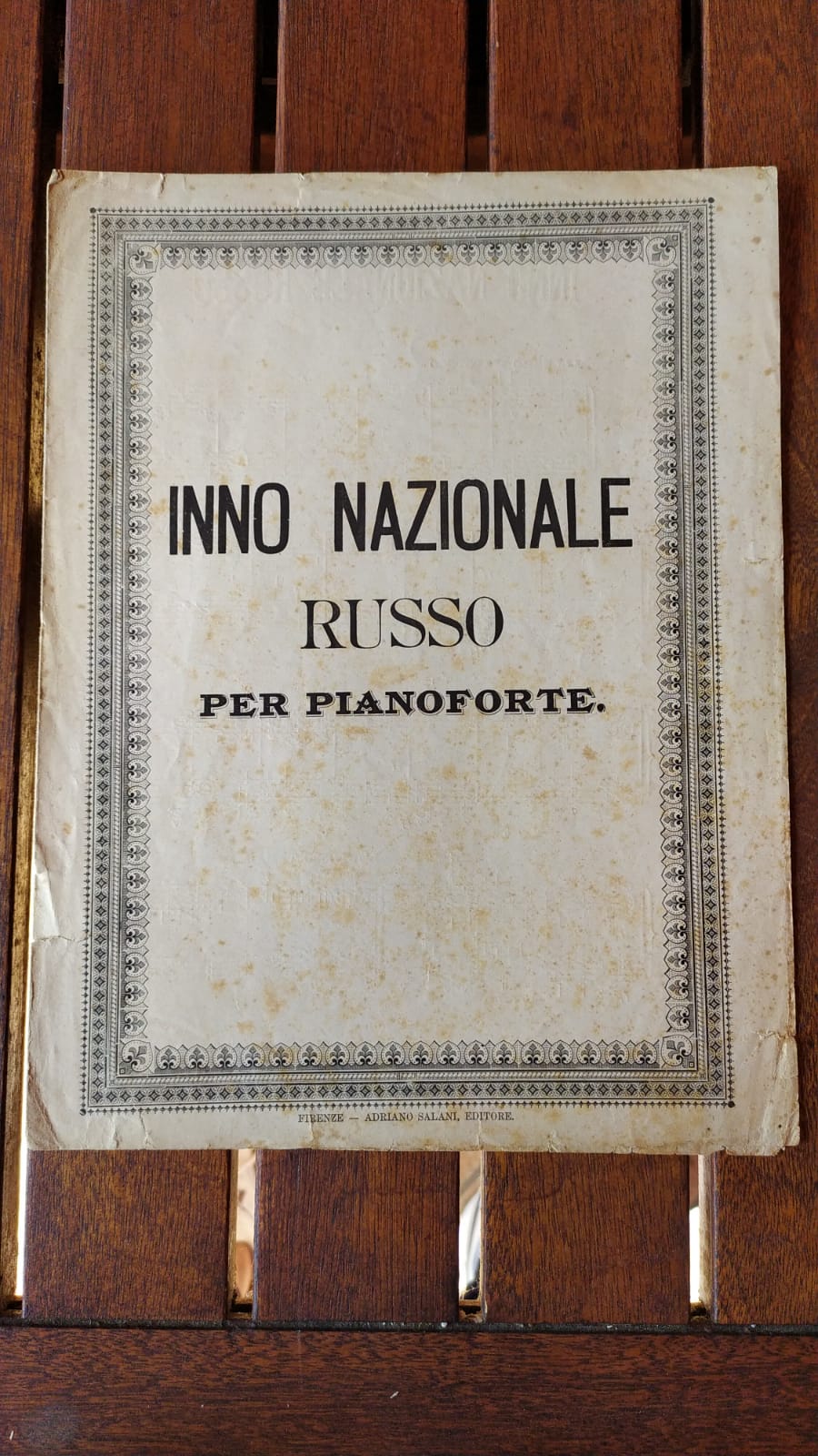 Inno nazionale Russo per pianoforte - copertina
