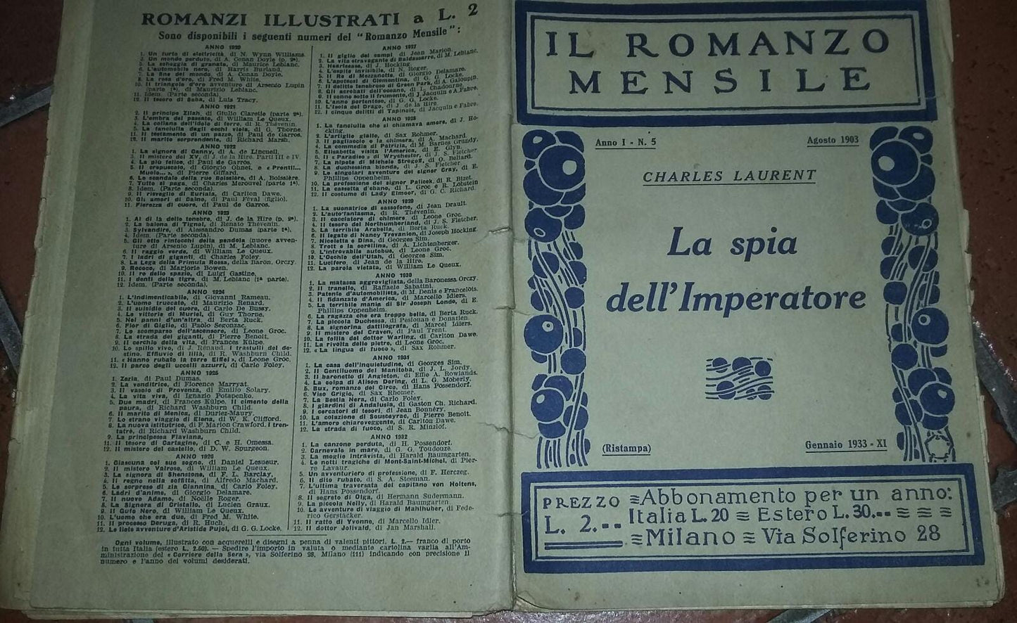 La spia dell'Imperatore.Romanzo mensile - copertina