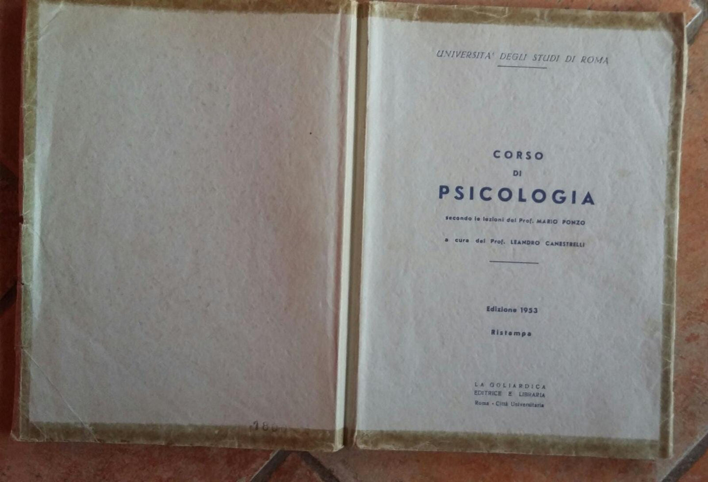 Corso di psicologia secondo le lezioni del Prof.Mario Ponzo - copertina