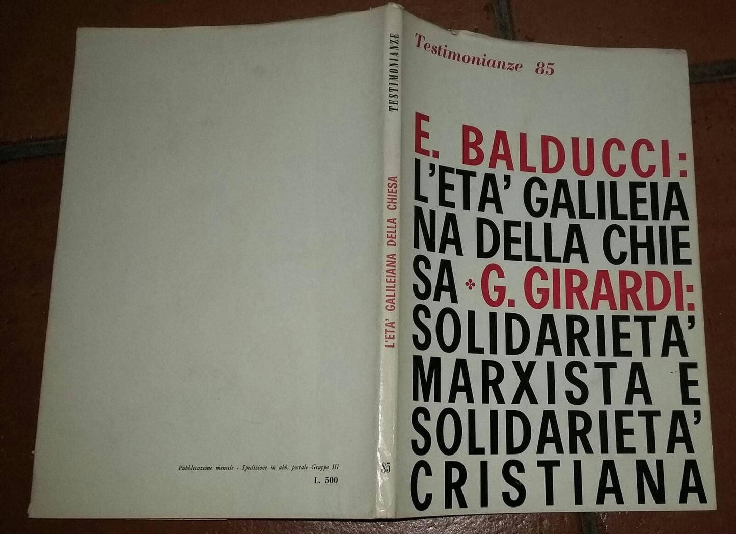 Testimonianze.Quaderni mensili di spiritualità - copertina