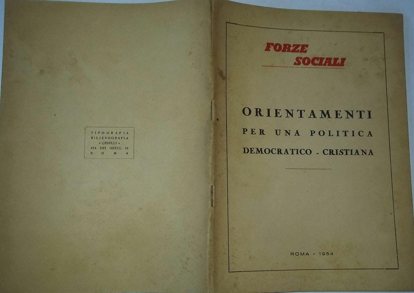 Orientamenti per un politica Democratico- Cristiana - copertina