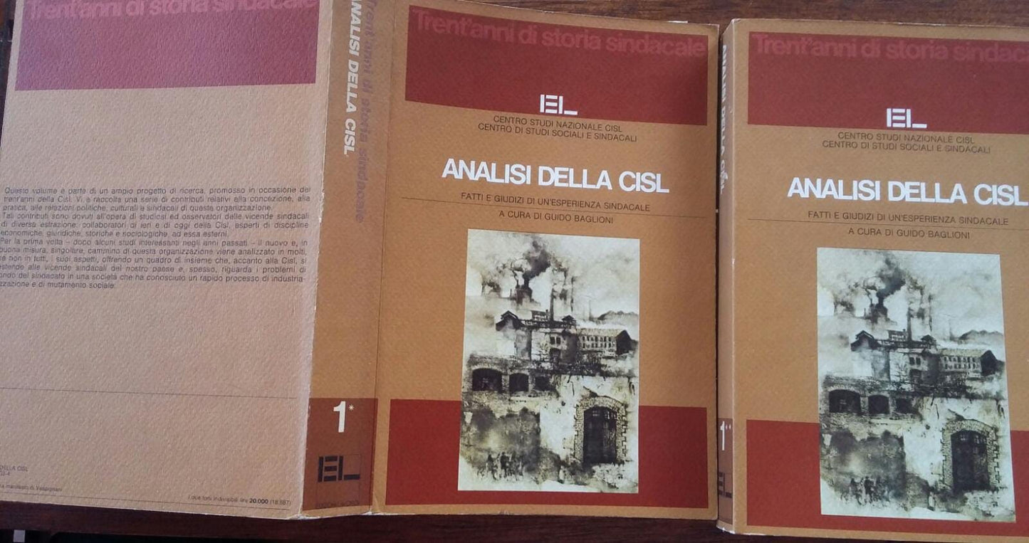 Analisi della Cisl. Fatti e giudizi di un'esperienza sindacale. Tomo I II - copertina