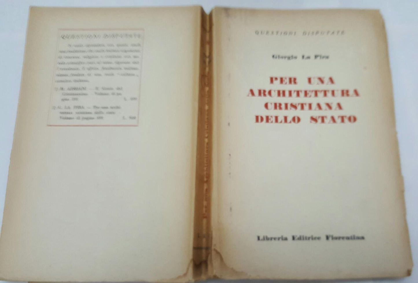 Per una architettura cristiana dello stato - copertina