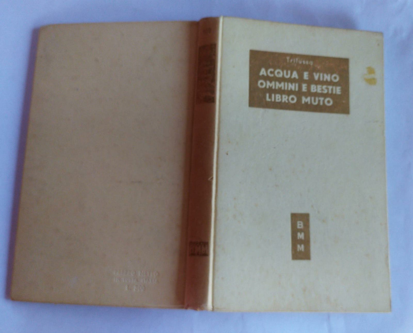 Acqua e vino ommini e bestie Libro Muto - copertina