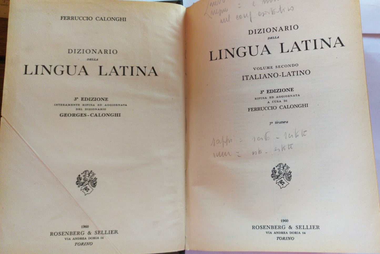 Dizionario della lingua latina. Volume II. Italiano-latino - copertina