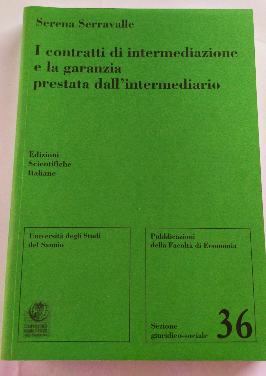 I contratti di intermediazione e la garanzia prestata dall'intermediario - copertina