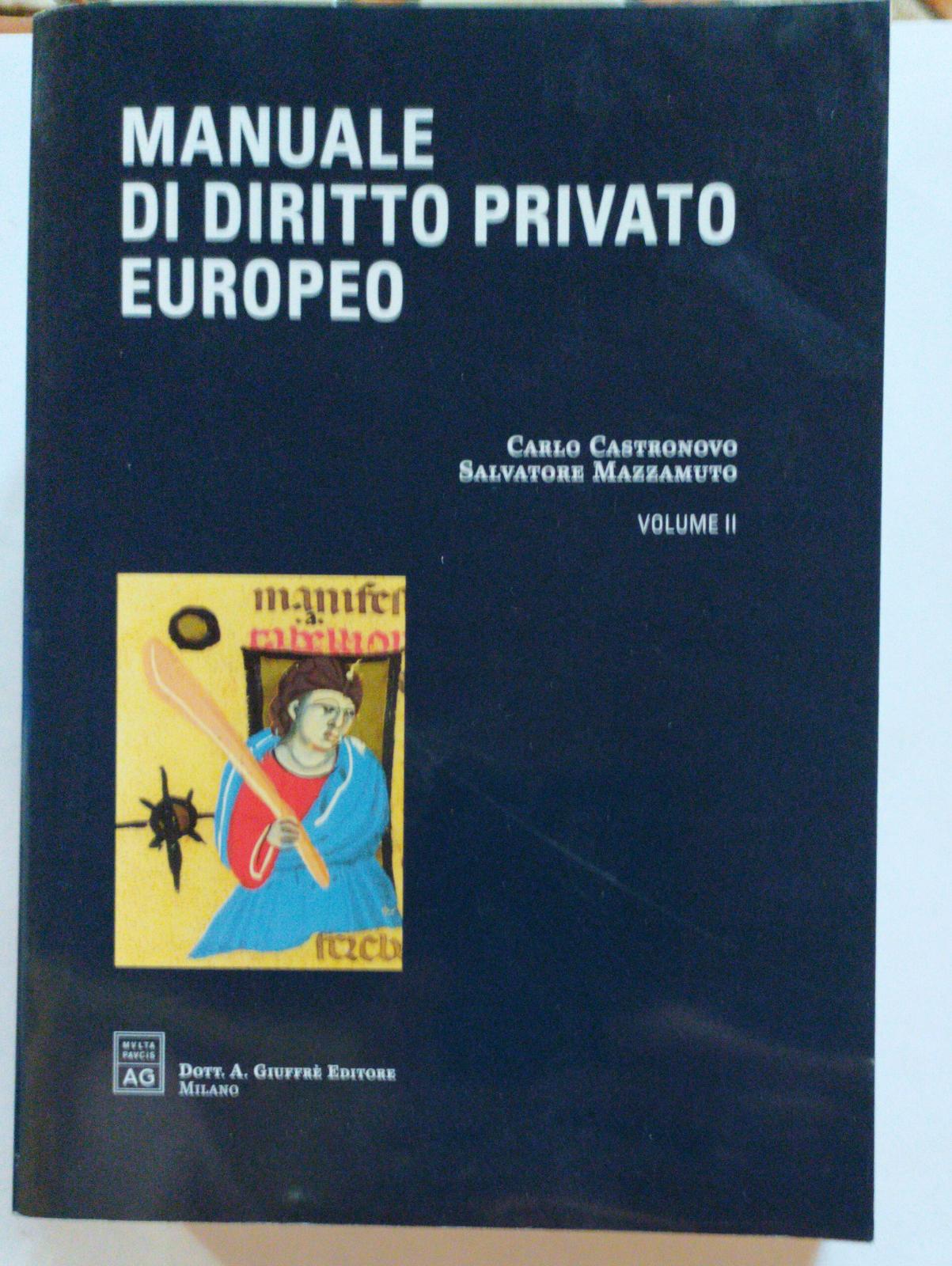 Manuale di diritto privato volume II - copertina