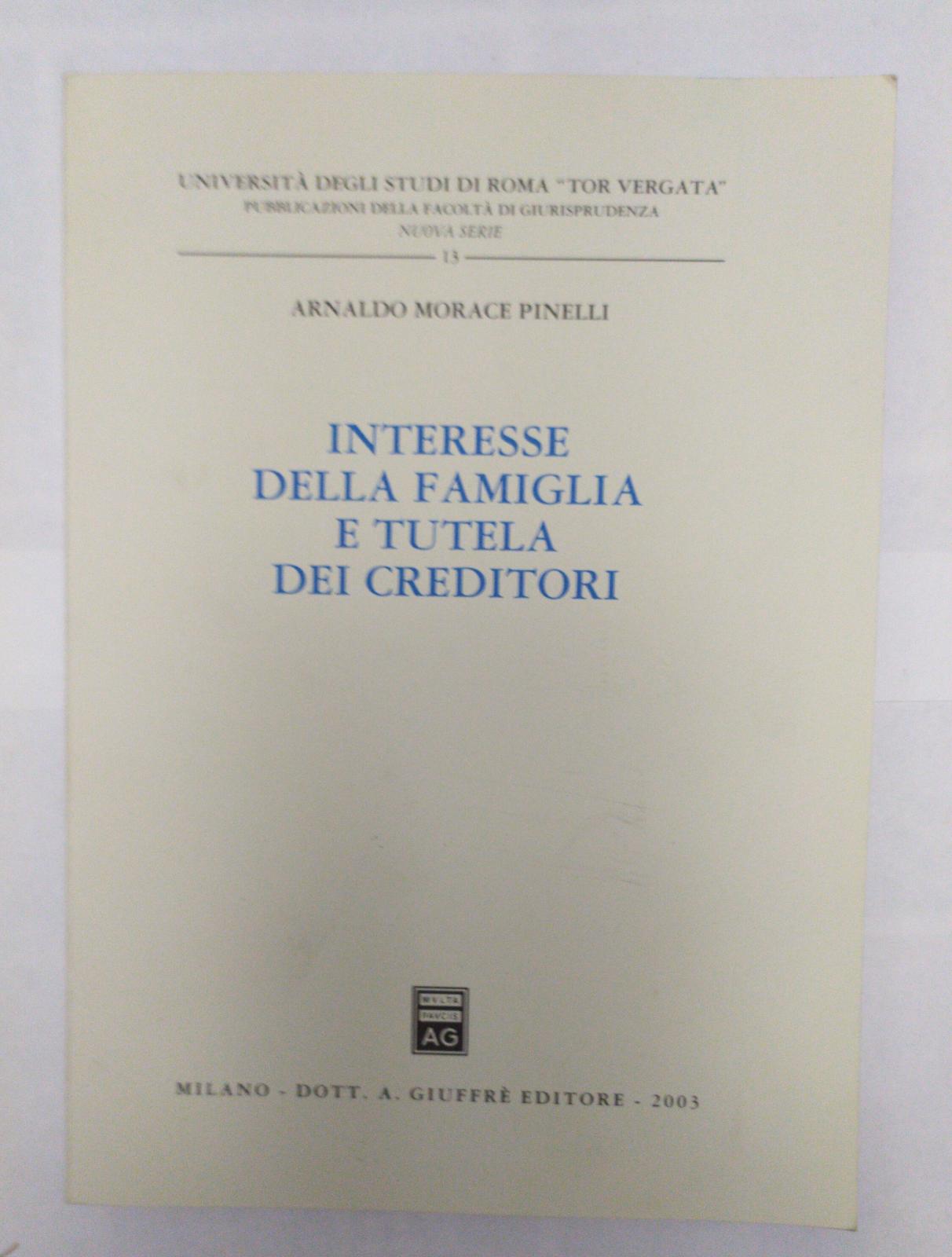 Interesse della famiglia e tutela dei creditori - copertina