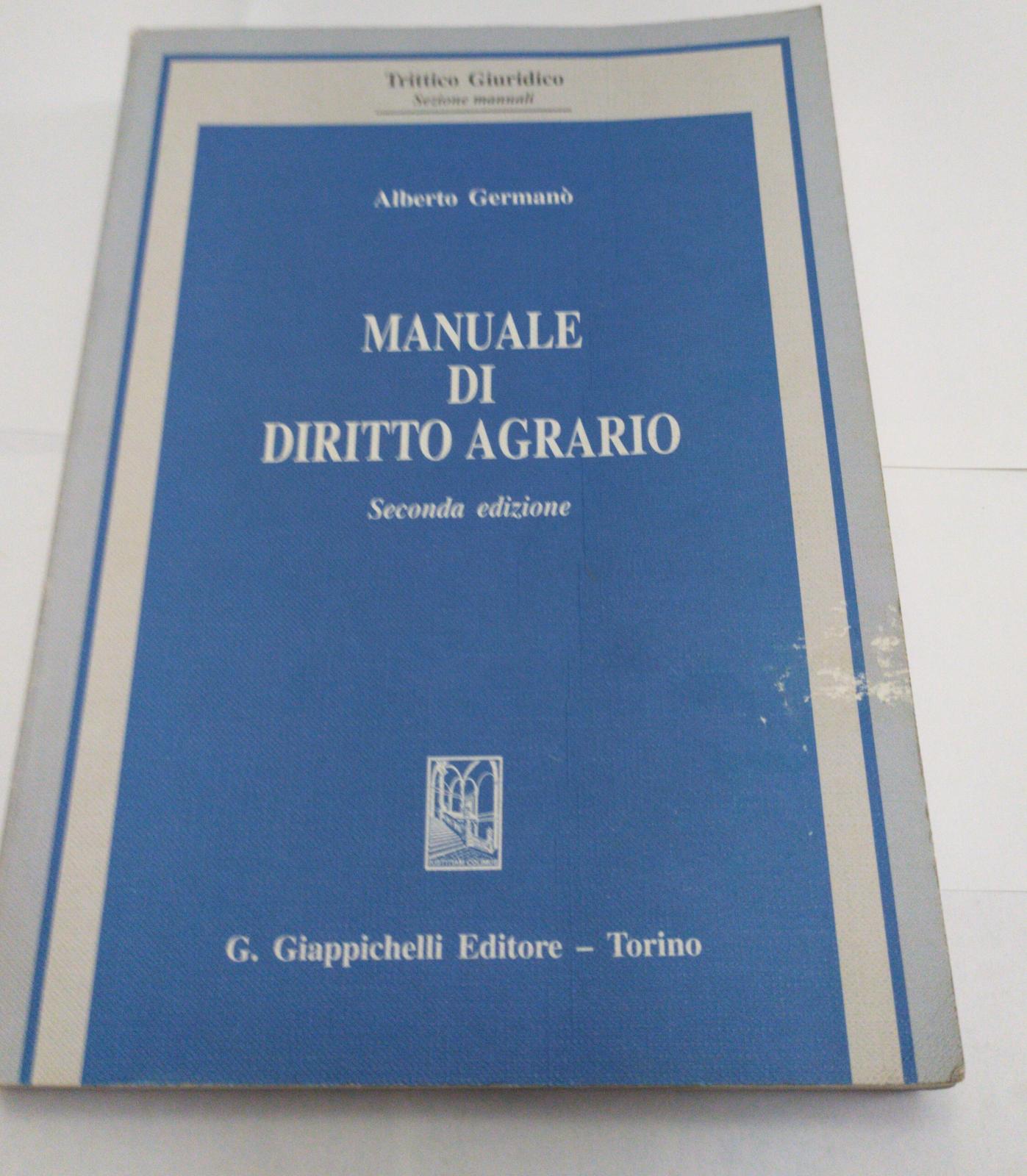 Manuale di diritto agrario - copertina