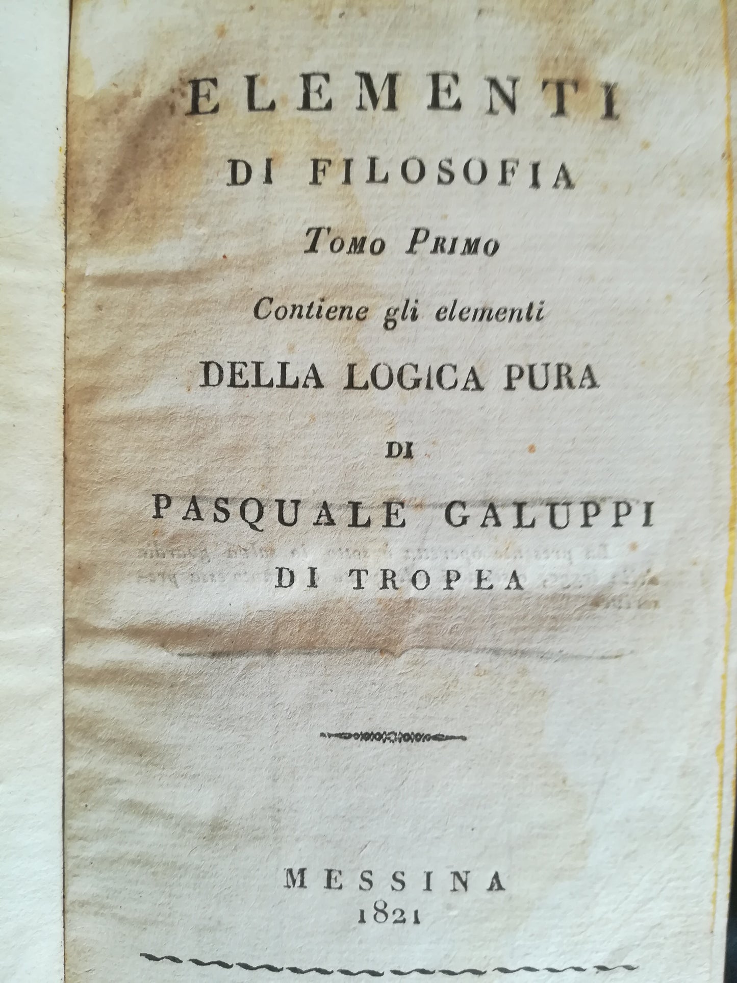 Elementi di filosofia. I. II. - copertina